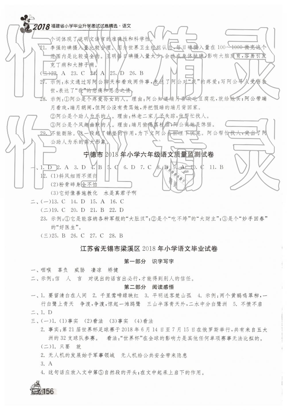 2019年考必勝福建省小學(xué)畢業(yè)升學(xué)考試試卷精選六年級語文 第15頁