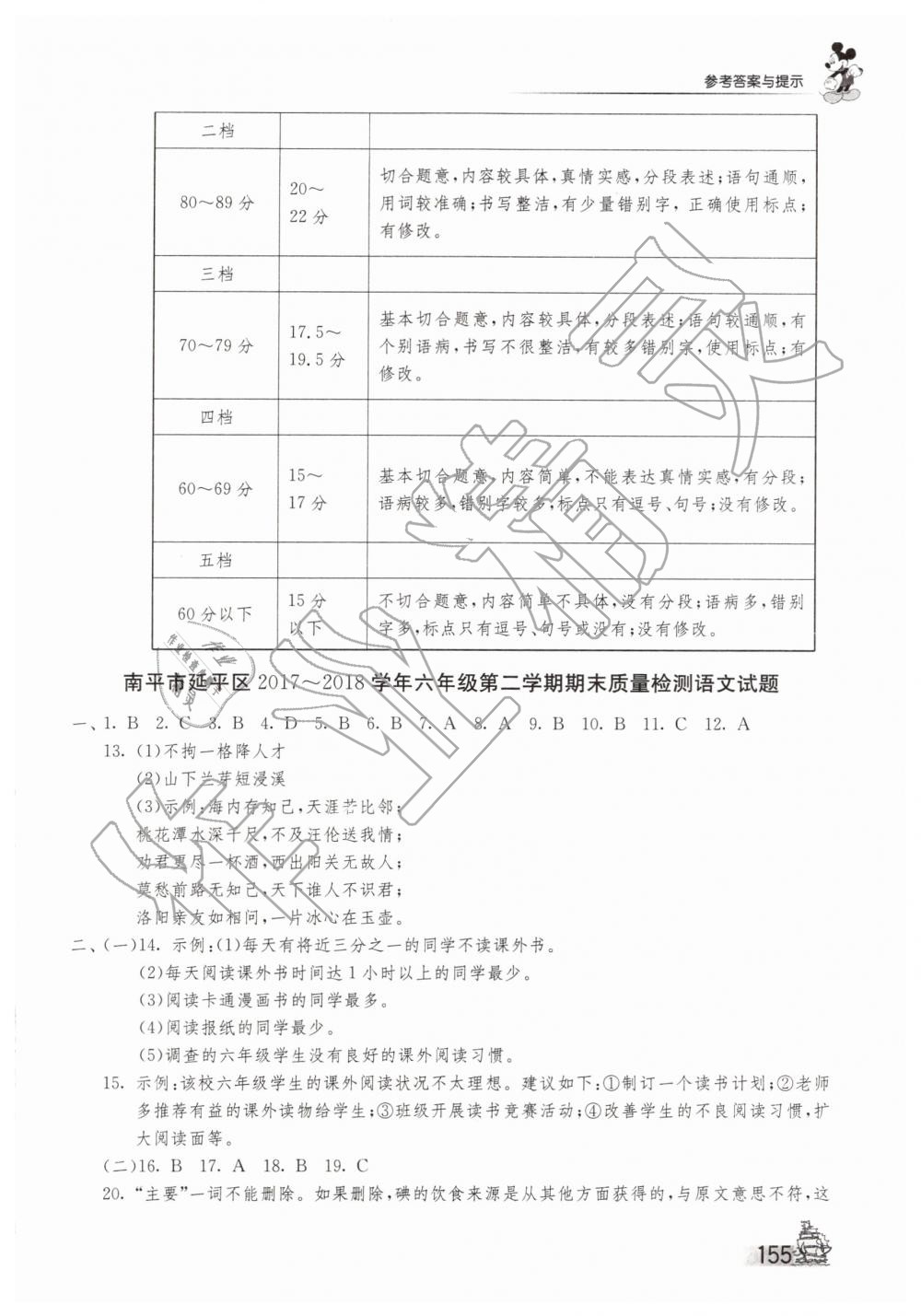 2019年考必勝福建省小學(xué)畢業(yè)升學(xué)考試試卷精選六年級語文 第14頁