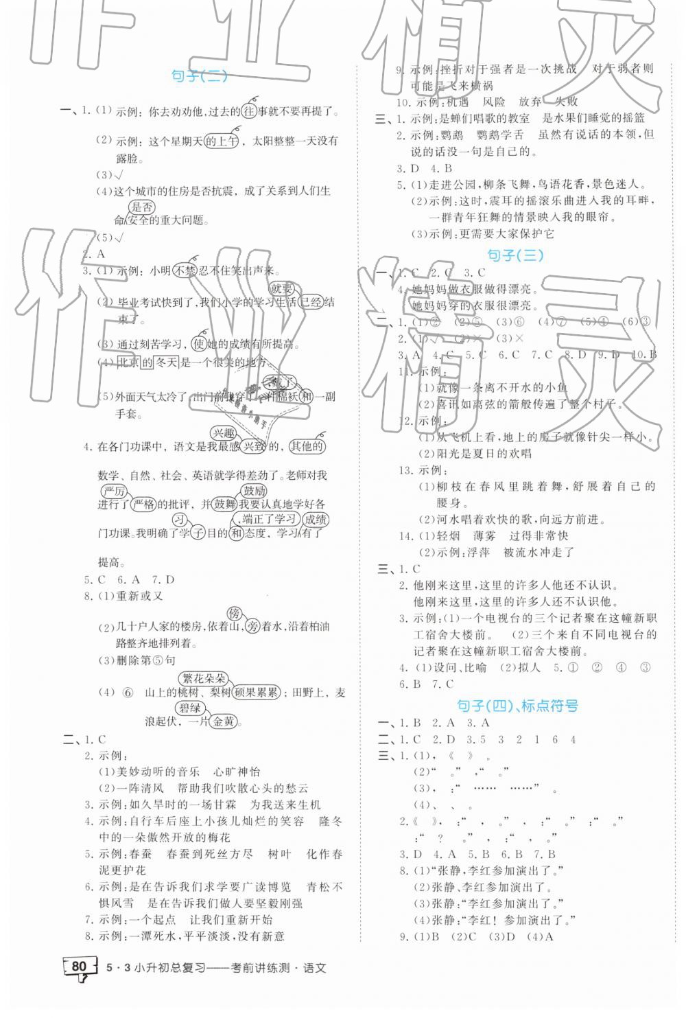 2019年53小升初總復(fù)習(xí)考前講練測語文 第3頁