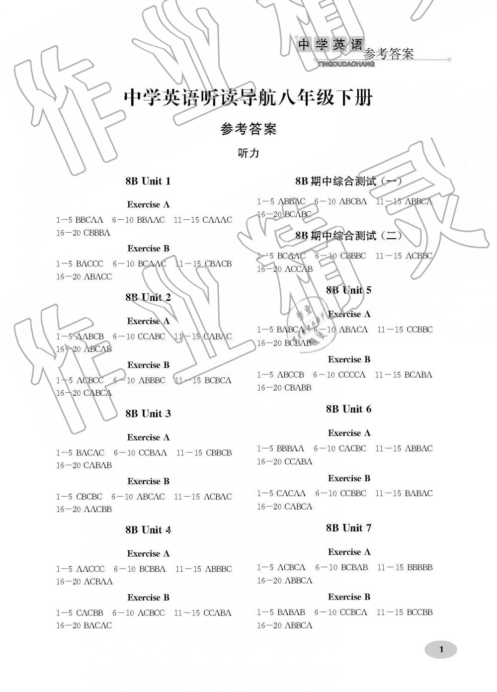 2019年中学英语听读导航八年级下册译林版 第1页