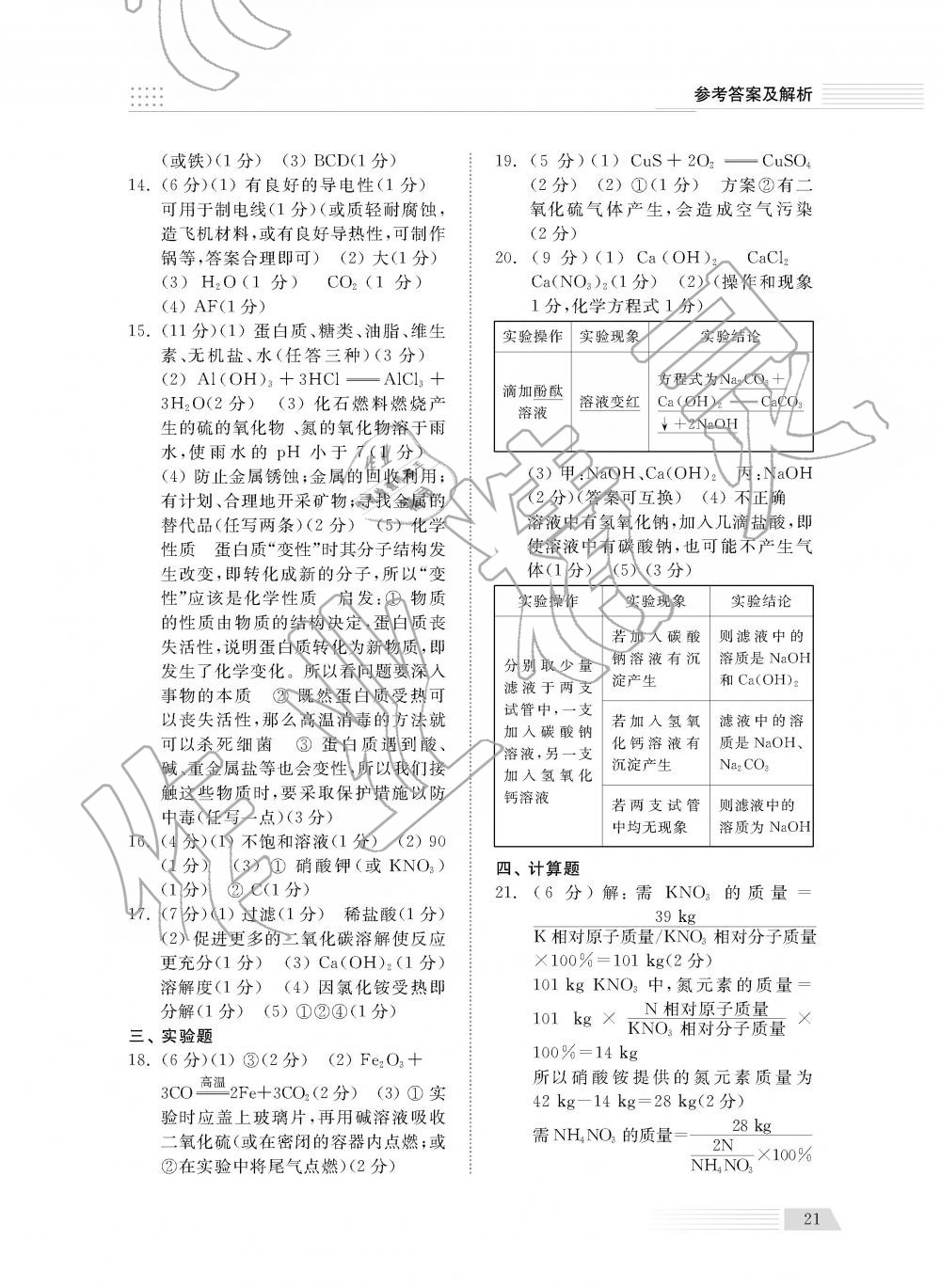 2019年綜合能力訓(xùn)練九年級化學(xué)下冊魯教版五四制 第21頁