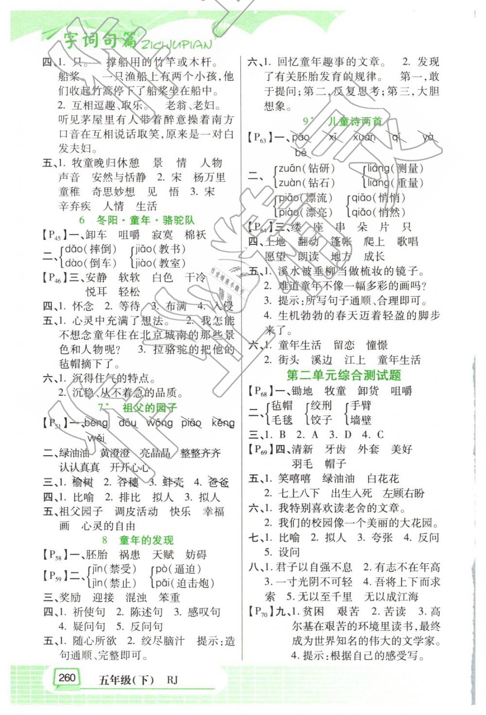 2019年字詞句篇五年級(jí)下冊(cè)人教版開明出版社 第2頁(yè)