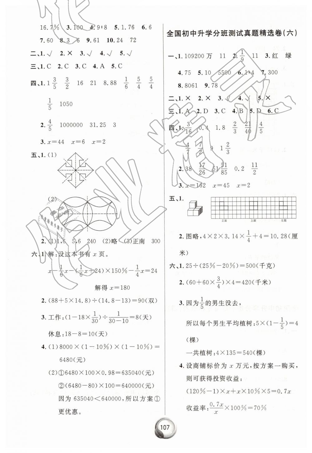 2019年畢業(yè)總復習小升初入學測試卷數(shù)學 第11頁