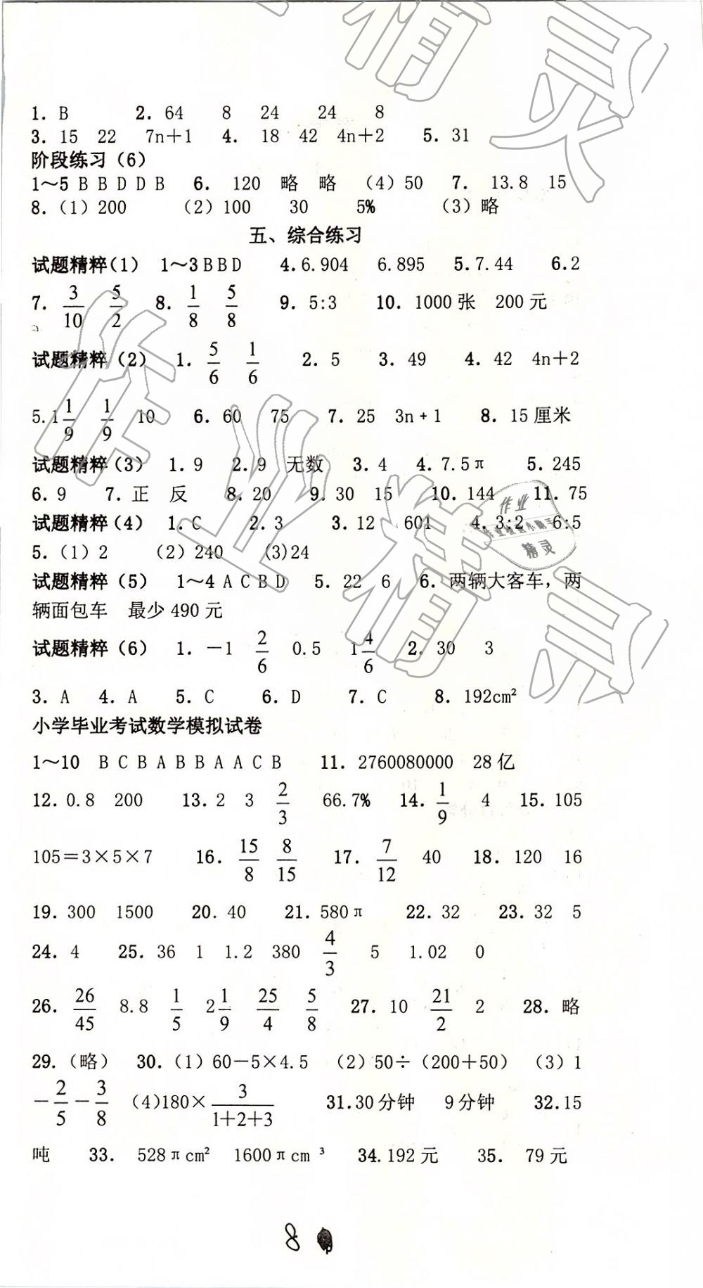 2019年满分课堂小学数学总复习 第8页