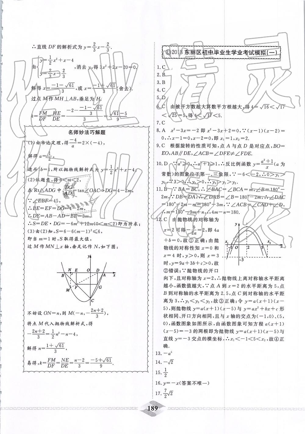 2019年一飞冲天中考模拟试题汇编数学 第29页