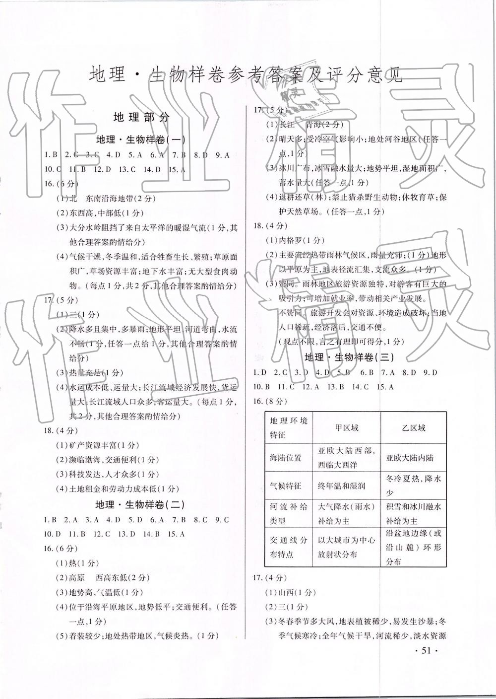 2019年江西省中等學(xué)校招生考試考前指導(dǎo)及樣卷 第51頁(yè)