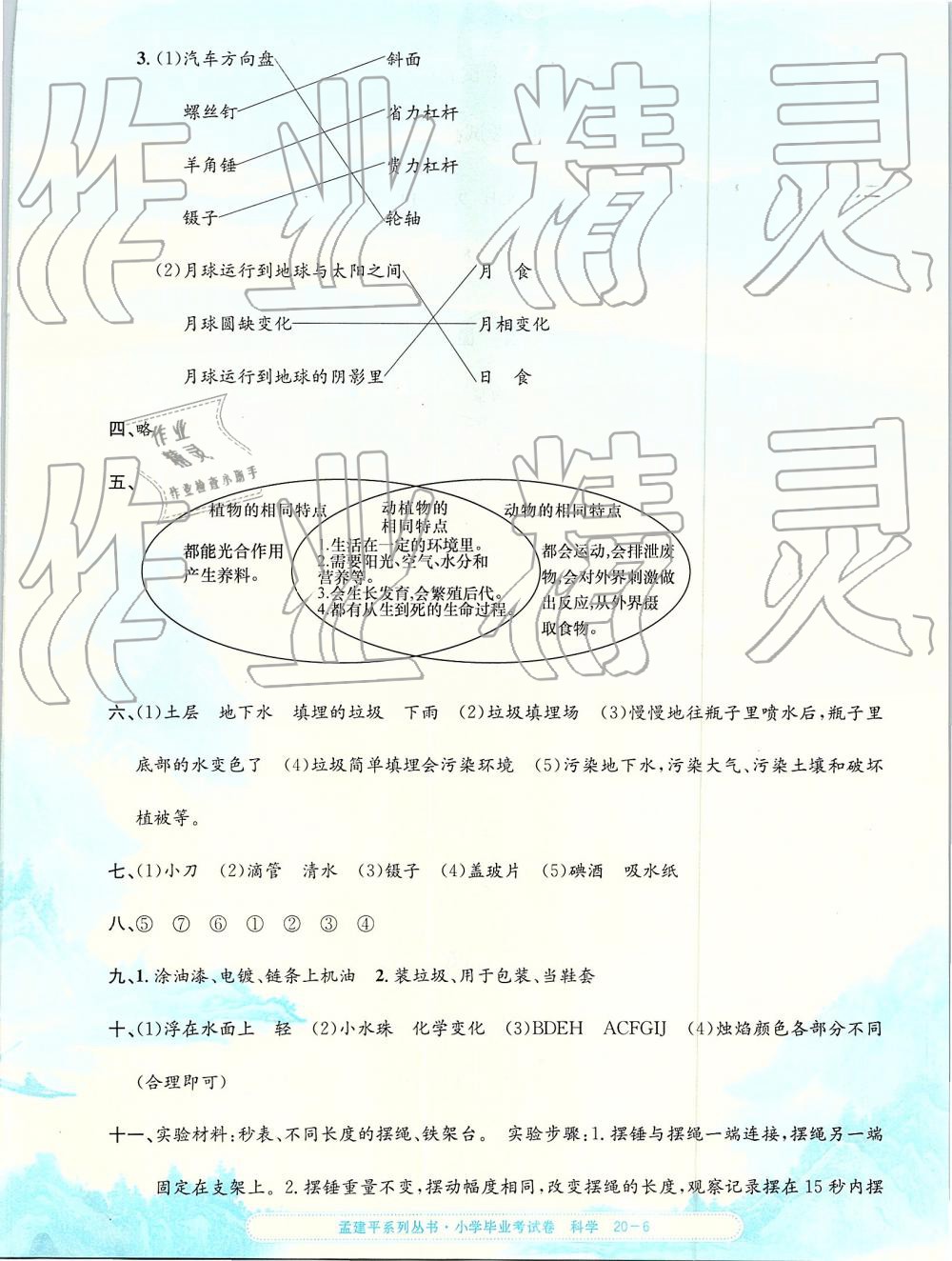 2019年孟建平小學(xué)科學(xué)畢業(yè)考試卷 第6頁