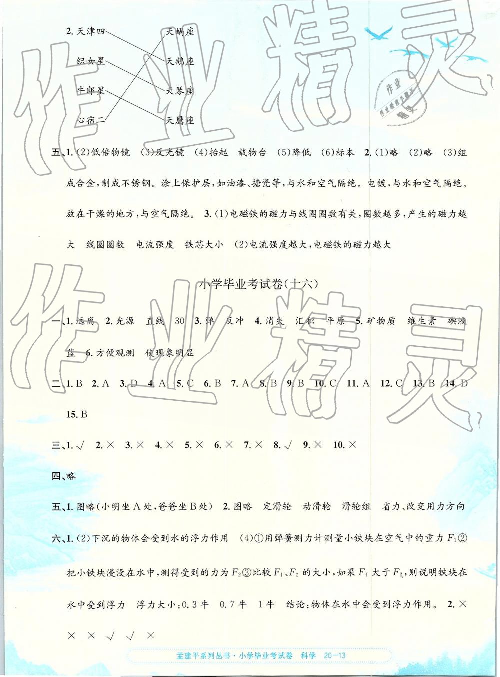 2019年孟建平小學(xué)科學(xué)畢業(yè)考試卷 第13頁(yè)