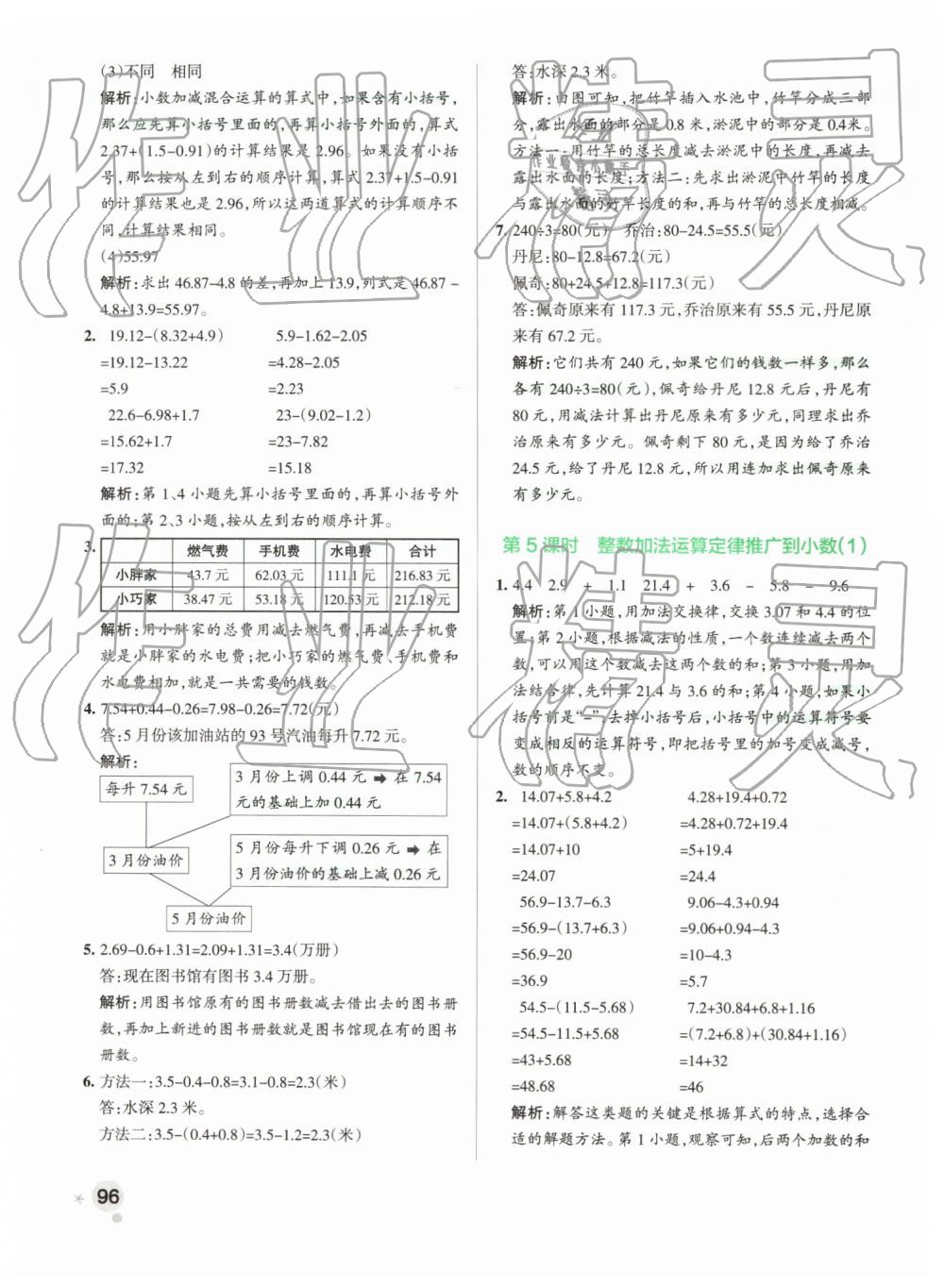 2019年小学学霸作业本四年级数学下册人教版 第28页