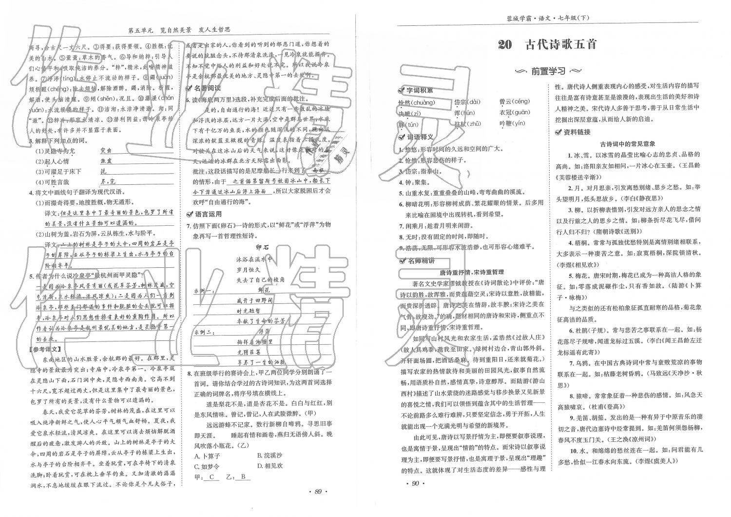 2019年蓉城學(xué)霸七年級語文下冊人教版 第45頁