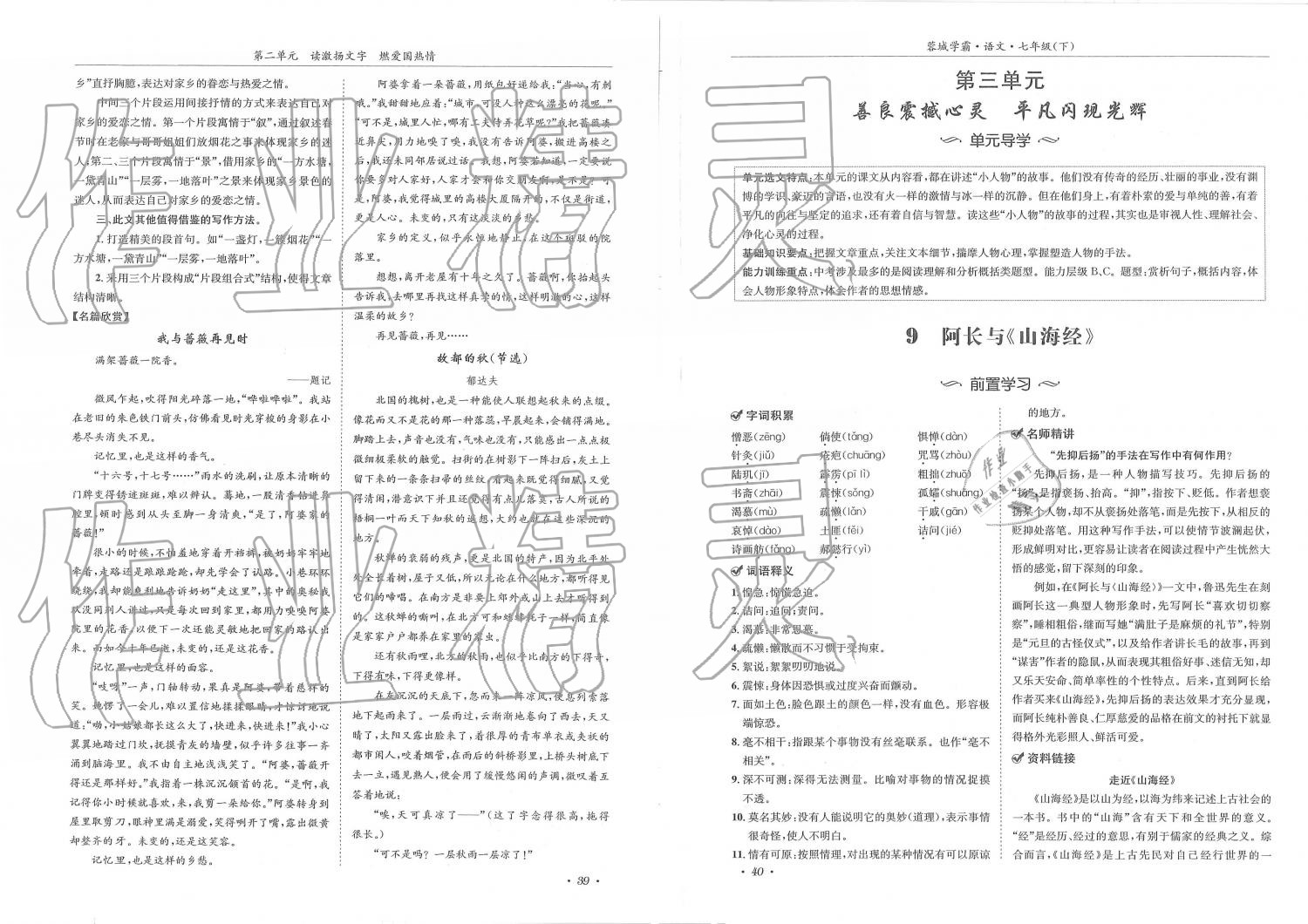 2019年蓉城学霸七年级语文下册人教版 第20页