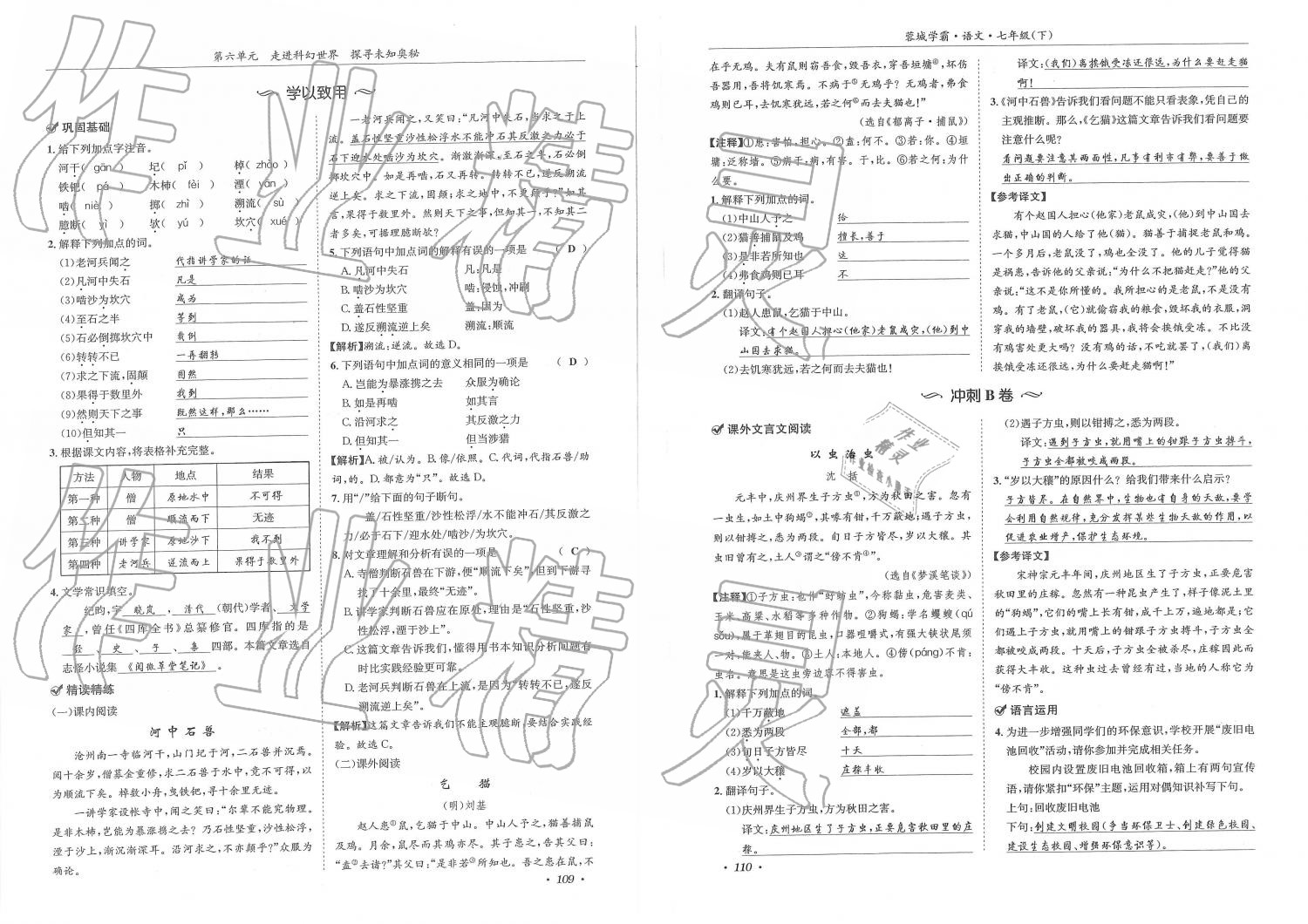 2019年蓉城學(xué)霸七年級(jí)語文下冊(cè)人教版 第55頁