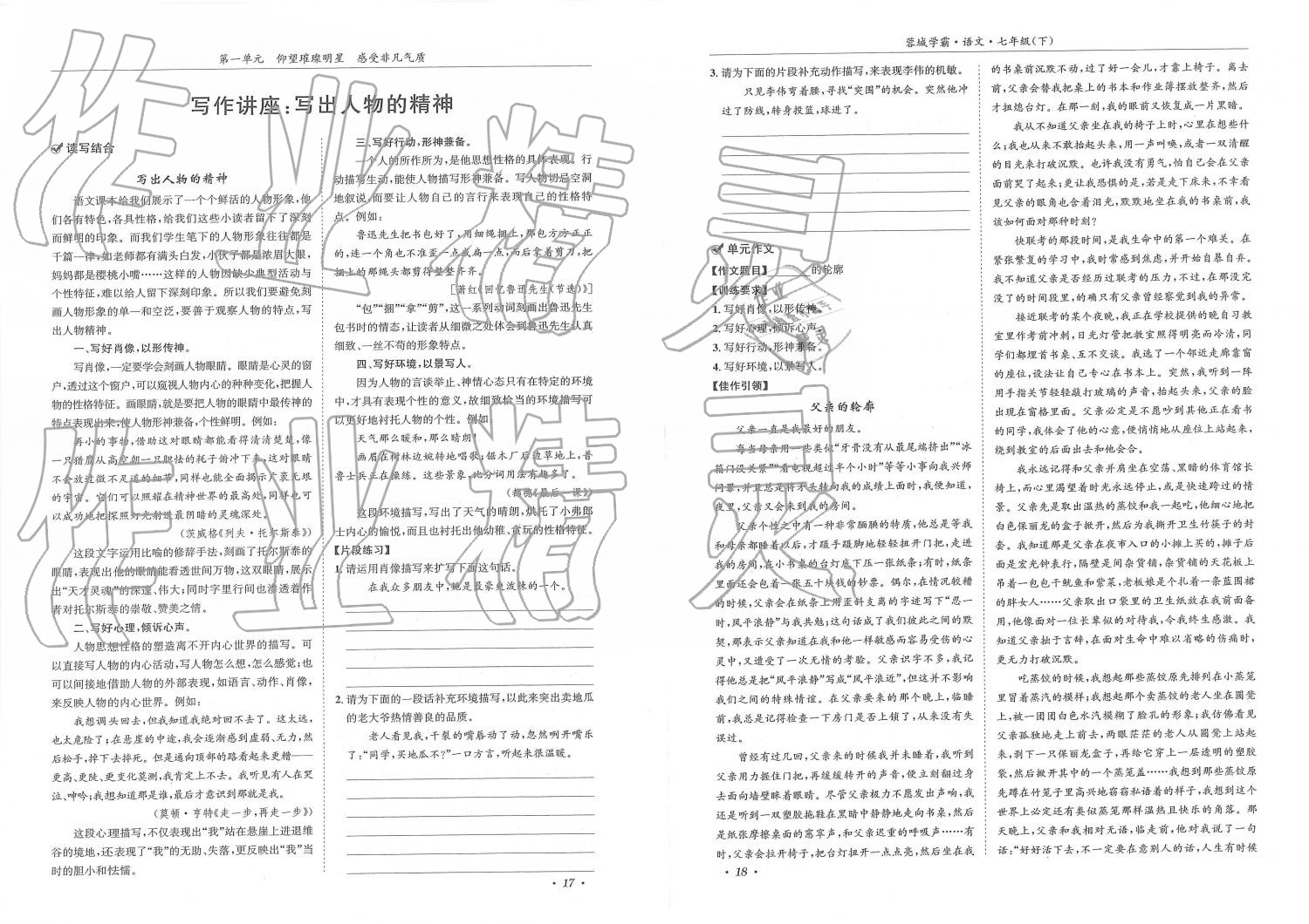 2019年蓉城学霸七年级语文下册人教版 第9页