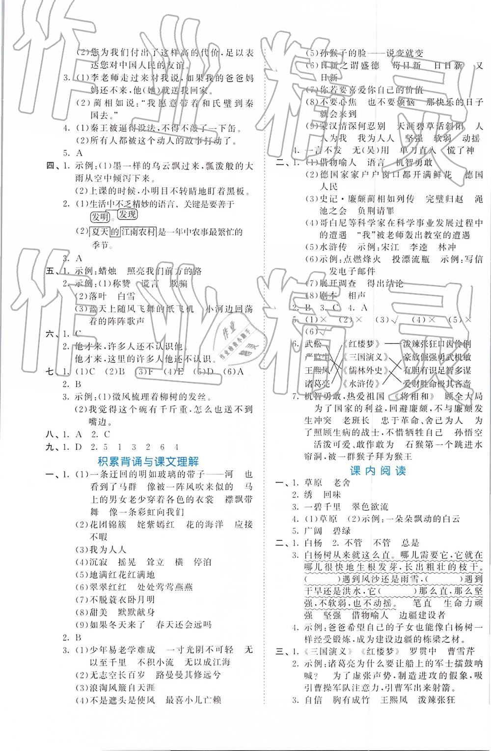 2019年53全優(yōu)卷五年級語文下冊人教版 第9頁