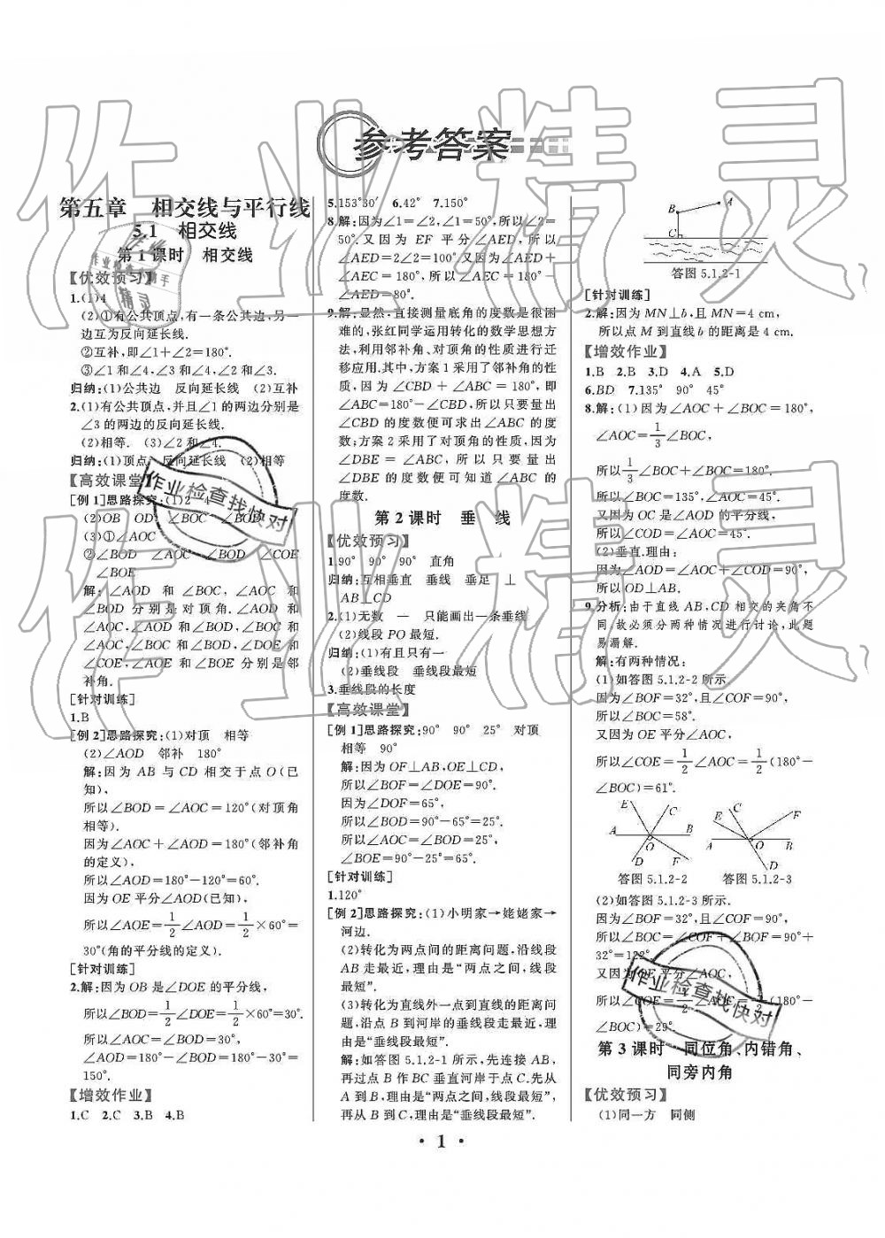 2019年人教金学典同步解析与测评七年级数学下册人教版重庆专版 第1页