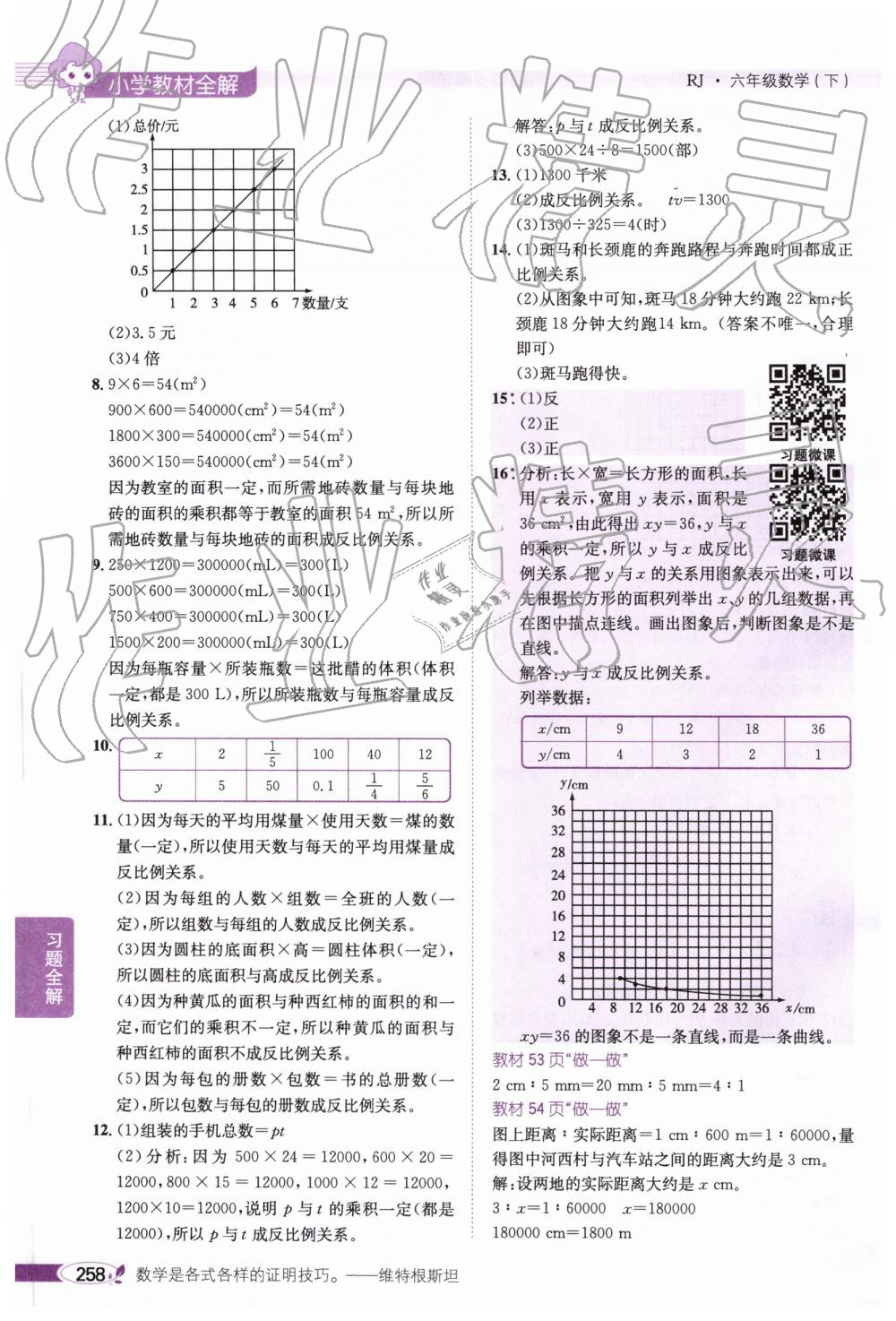 2019年小學(xué)教材全解六年級數(shù)學(xué)下冊人教版廣東專版 參考答案第28頁