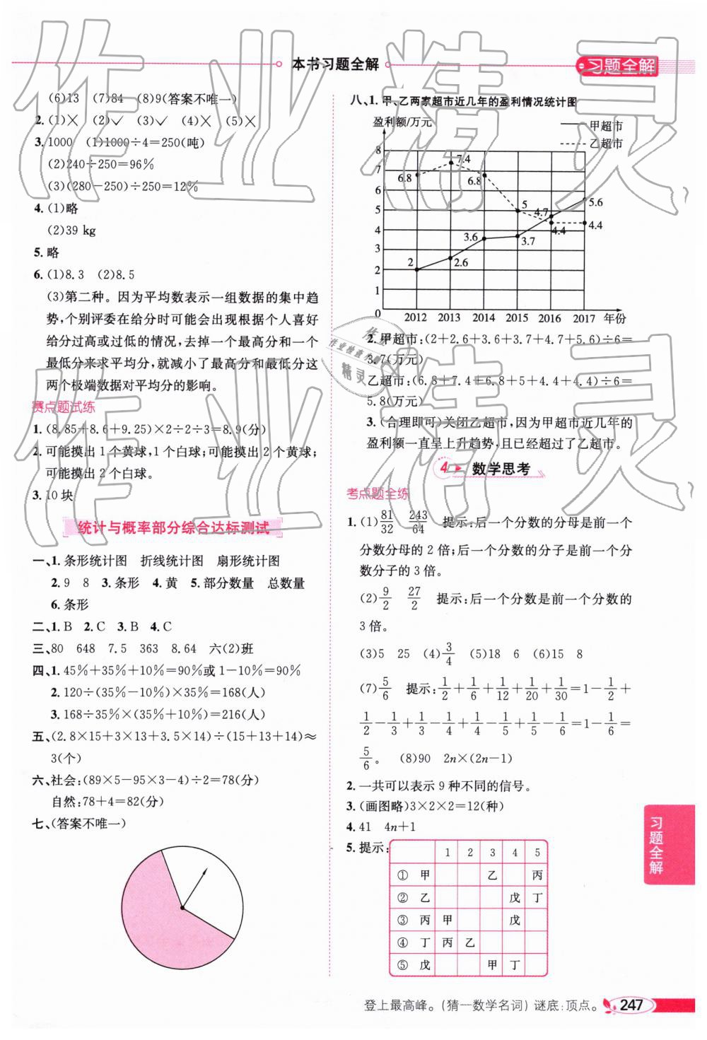 2019年小學(xué)教材全解六年級(jí)數(shù)學(xué)下冊人教版廣東專版 參考答案第17頁