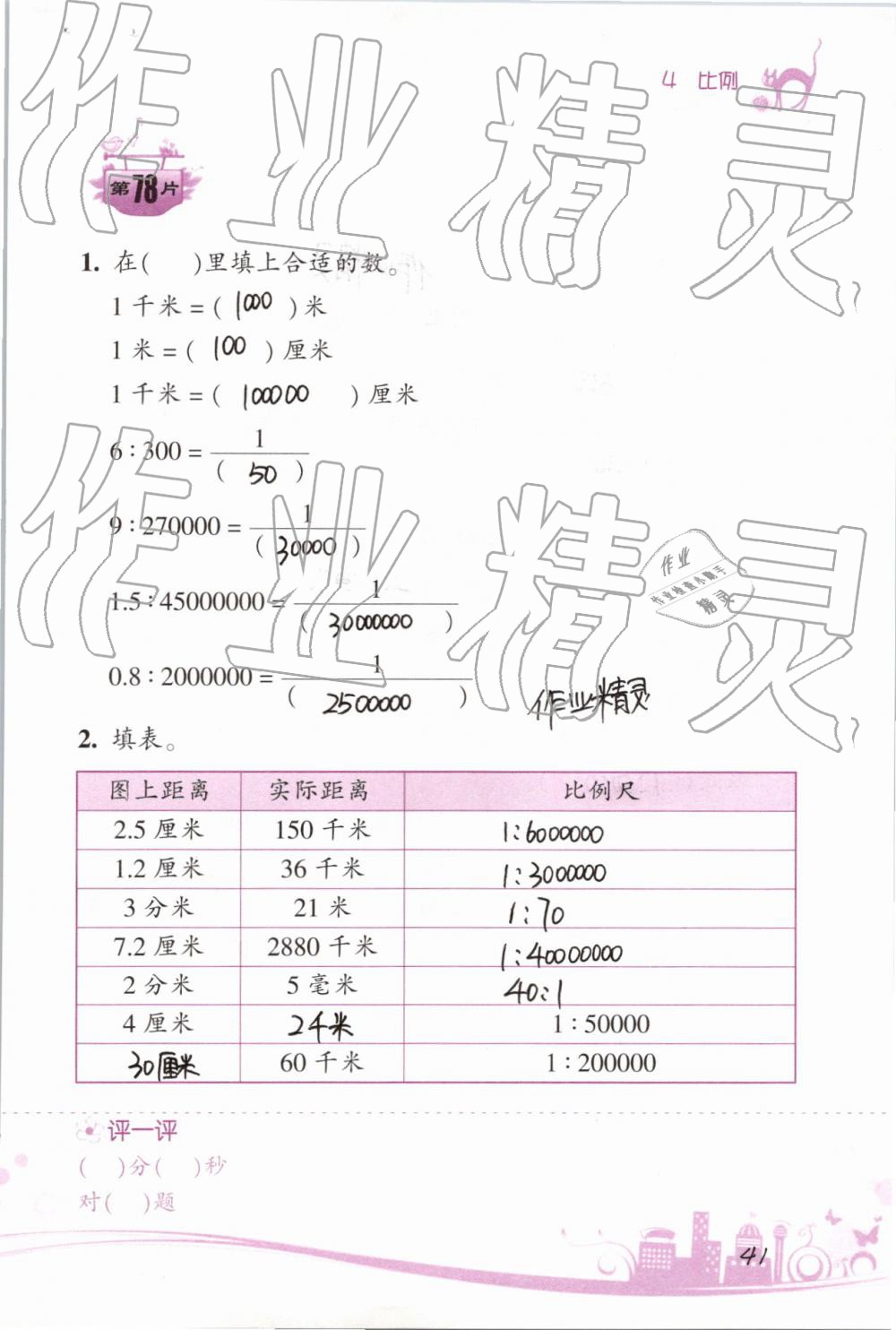 2019年小學(xué)數(shù)學(xué)口算訓(xùn)練六年級(jí)下冊(cè)人教版雙色升級(jí)版 第41頁