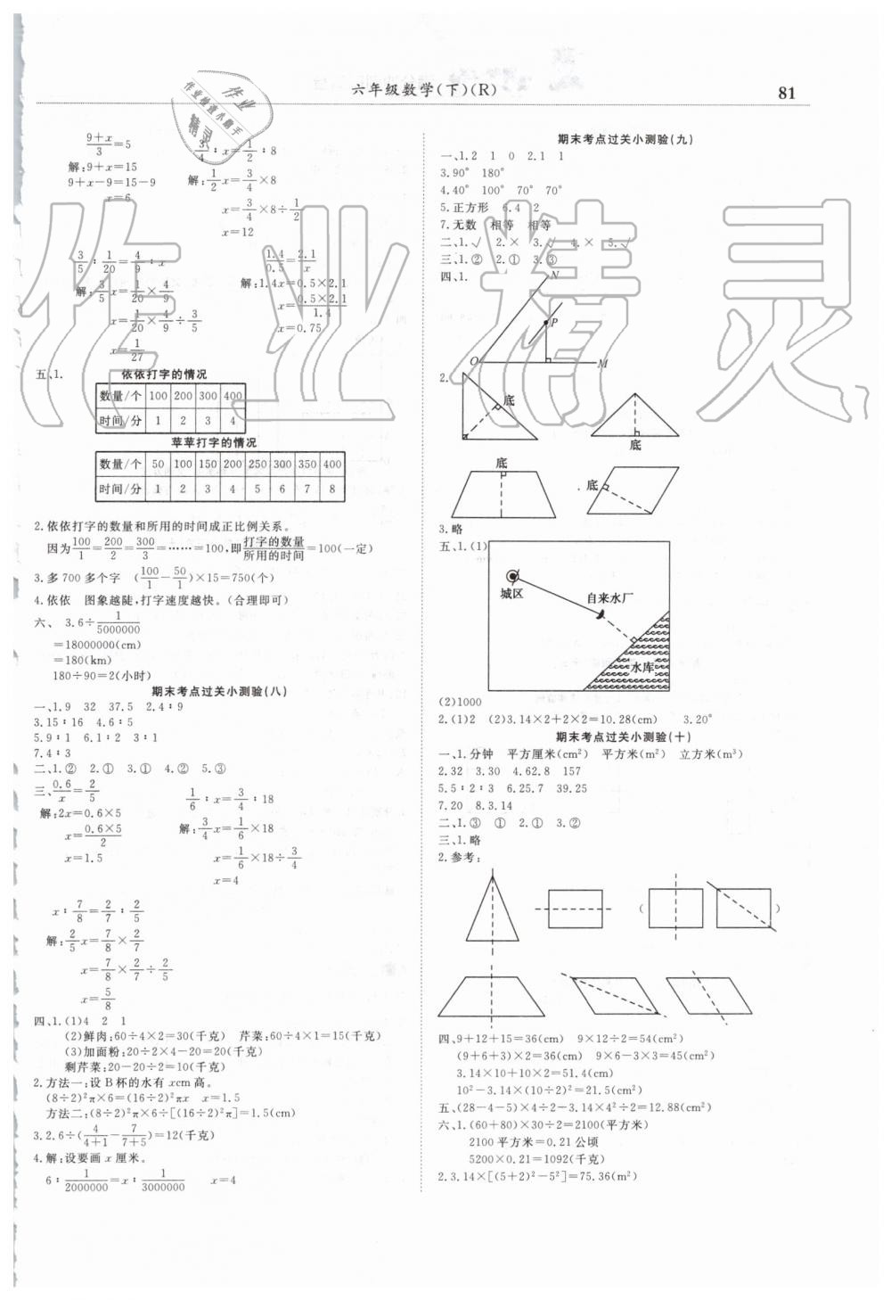 2019年黄冈小状元满分冲刺微测验期末复习专用六年级数学下册人教版 第5页