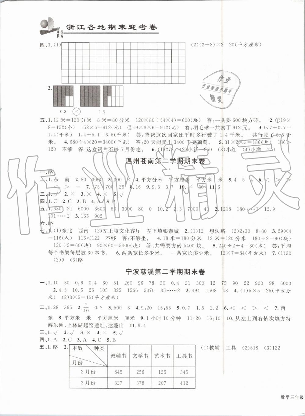 2019年浙江各地期末迎考卷三年級數(shù)學(xué)下冊人教版 第7頁