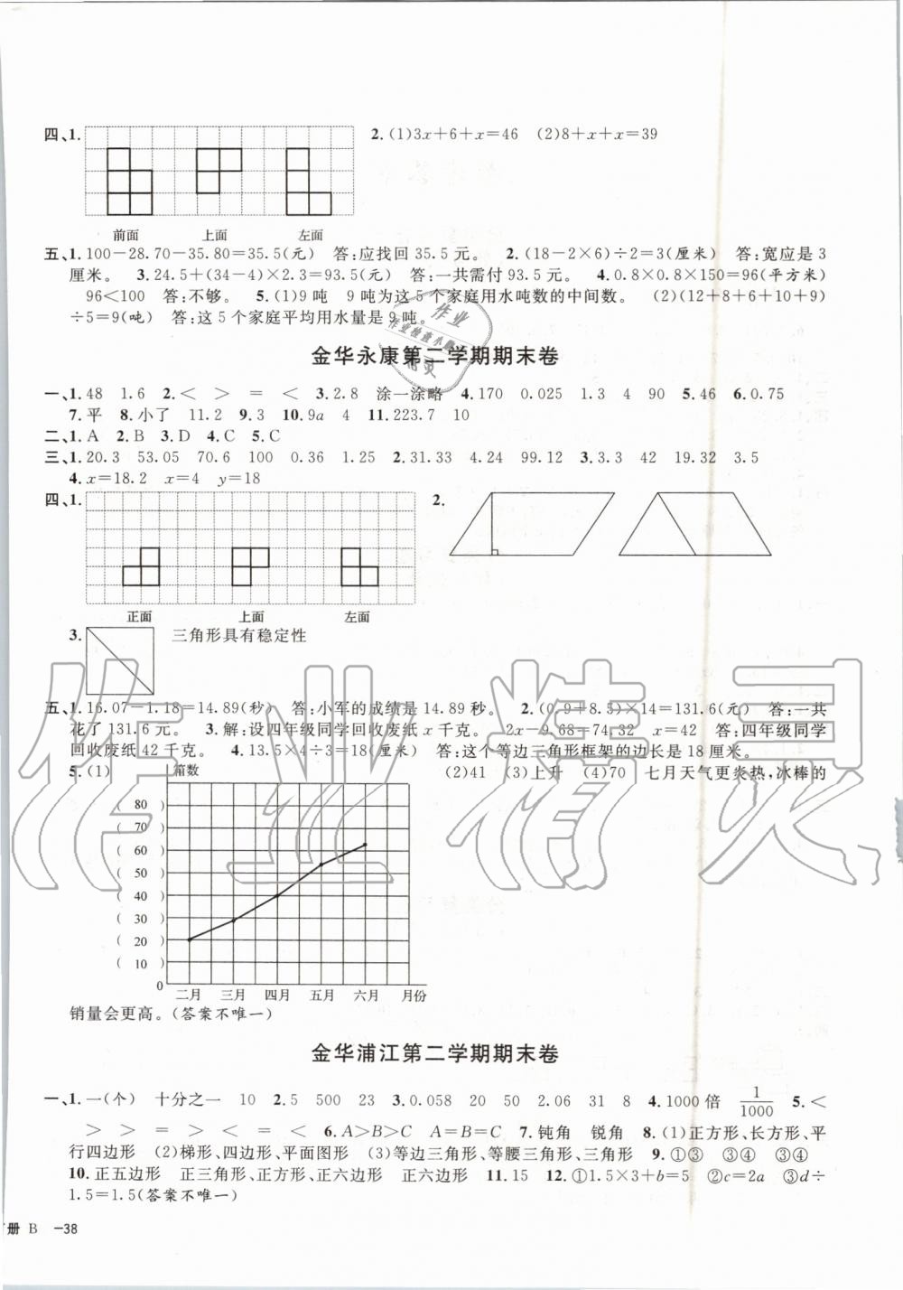 2019年浙江各地期末迎考卷四年級數(shù)學下冊北師大版 第4頁