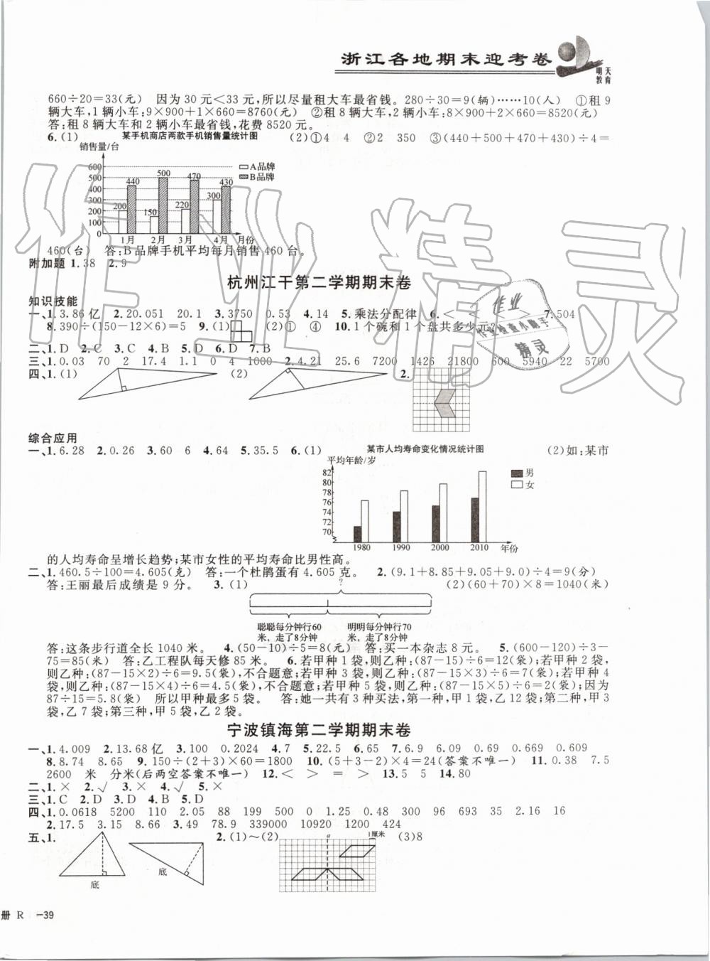 2019年浙江各地期末迎考卷四年級數(shù)學(xué)下冊人教版 第6頁