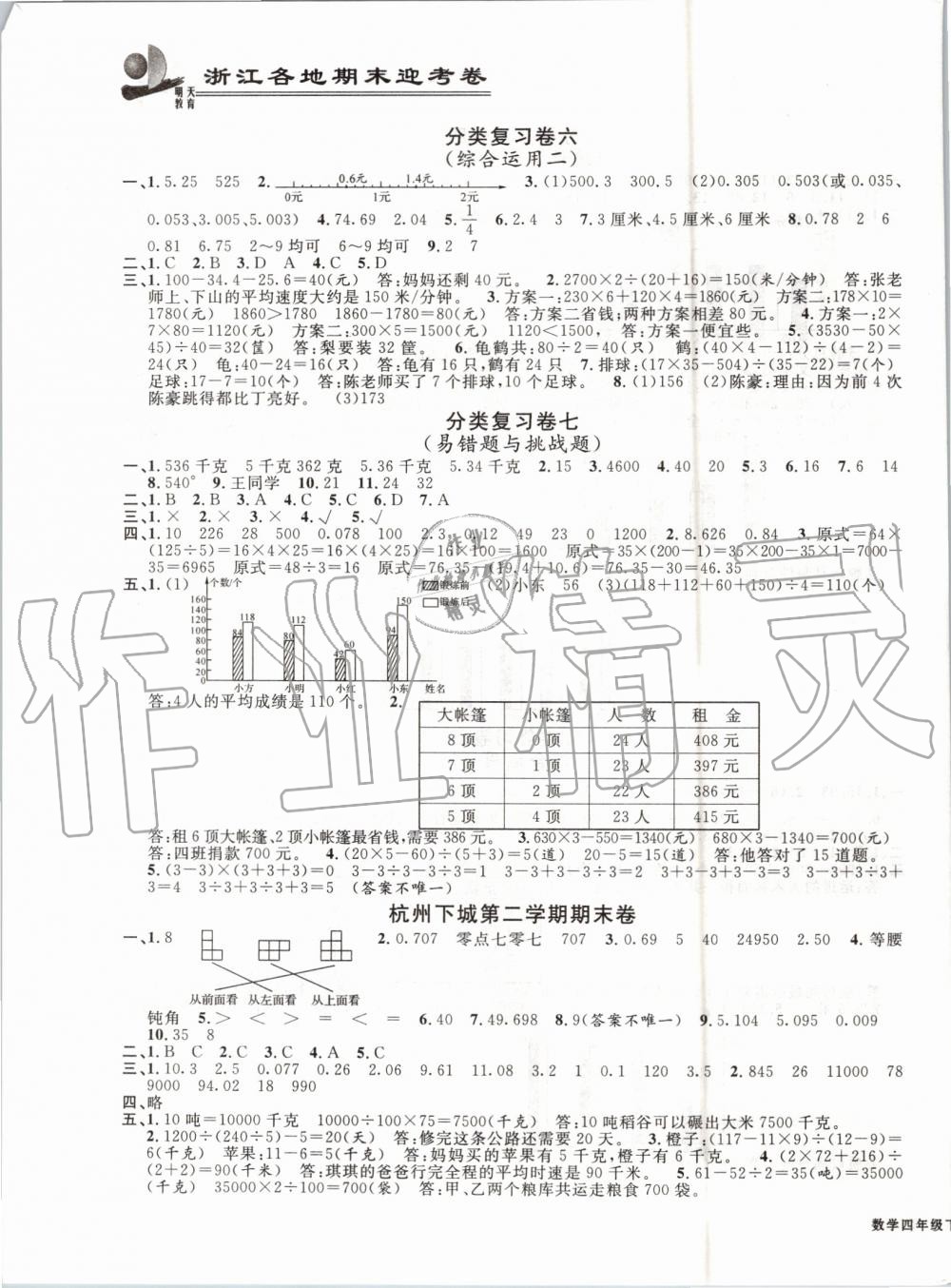 2019年浙江各地期末迎考卷四年級(jí)數(shù)學(xué)下冊(cè)人教版 第3頁(yè)