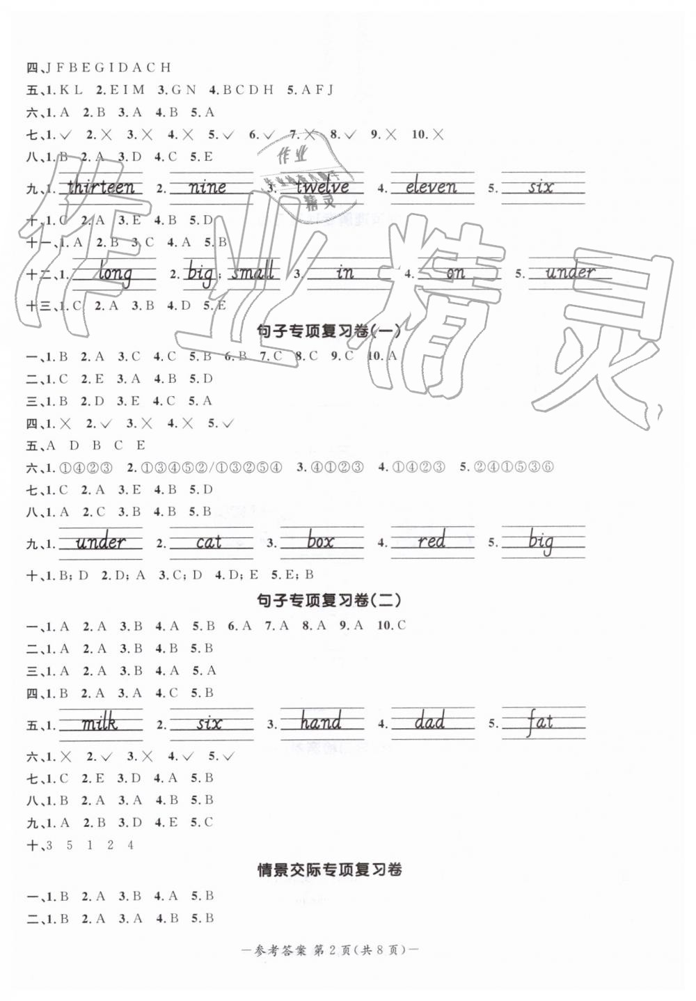 2019年陽(yáng)光同學(xué)期末復(fù)習(xí)15天沖刺100分三年級(jí)英語(yǔ)下冊(cè)人教PEP版 第2頁(yè)