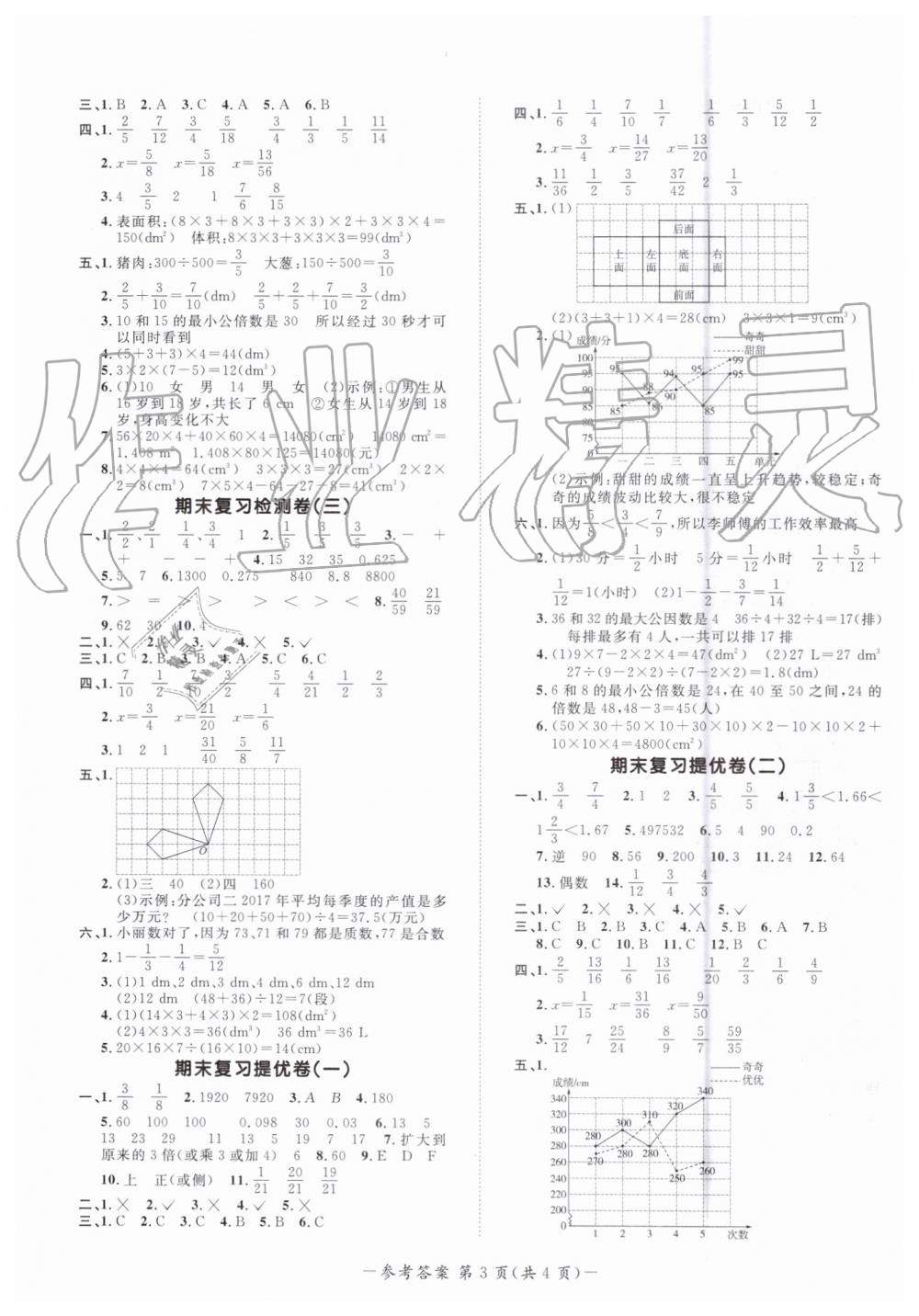 2019年陽(yáng)光同學(xué)期末復(fù)習(xí)15天沖刺100分五年級(jí)數(shù)學(xué)下冊(cè)人教版 第3頁(yè)