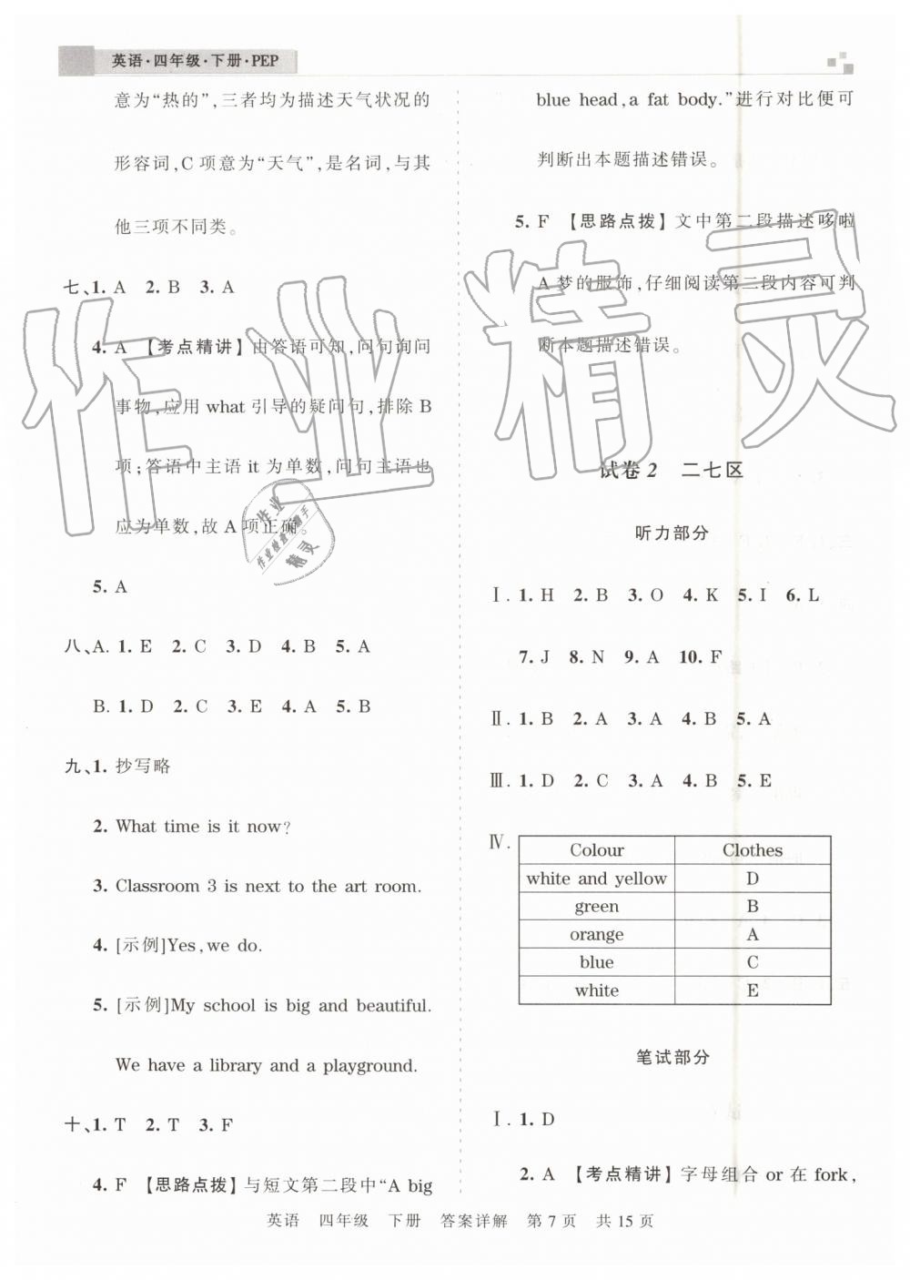 2019年王朝霞期末真題精編四年級英語下冊人教PEP版鄭州都市版 第7頁