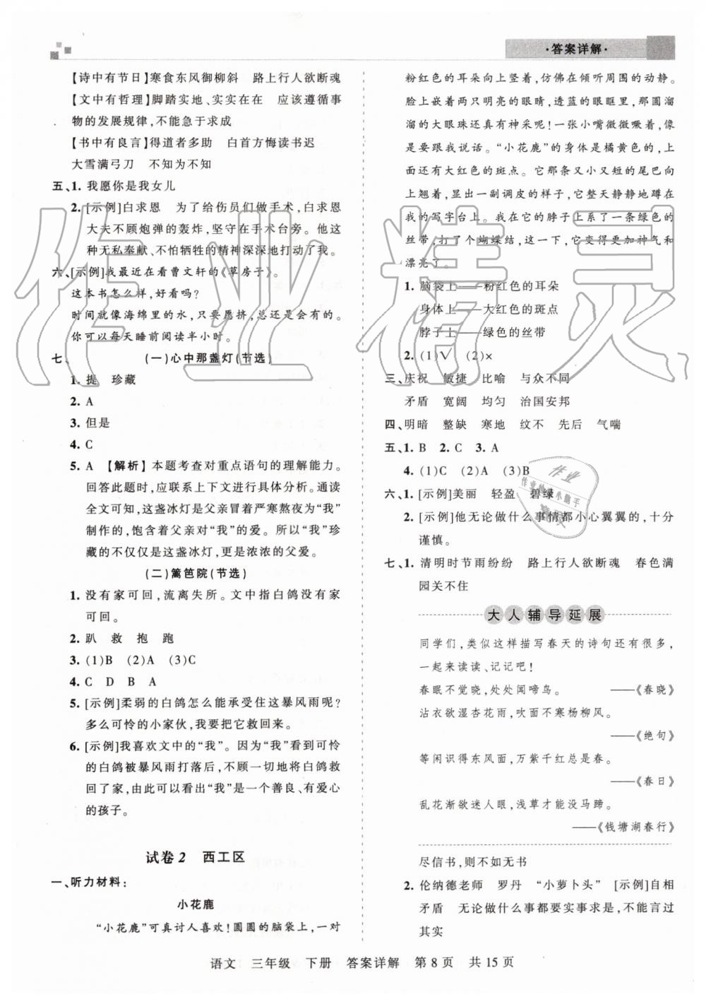 2019年王朝霞洛陽(yáng)各地期末試卷精選三年級(jí)語(yǔ)文下冊(cè)語(yǔ)文版 第8頁(yè)