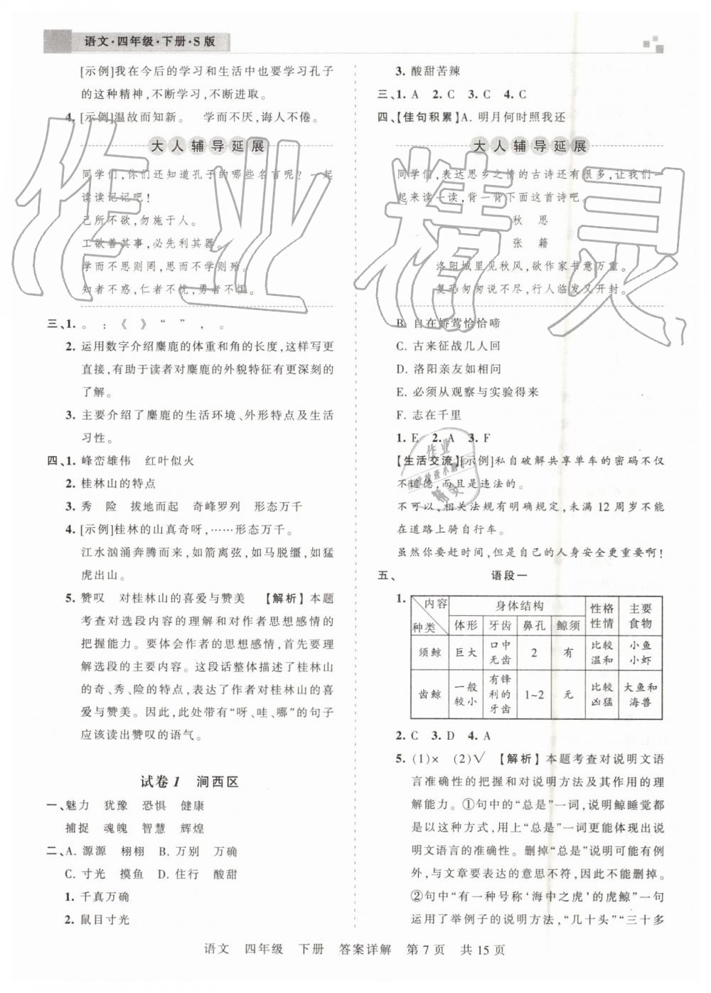 2019年王朝霞洛陽(yáng)各地期末試卷精選四年級(jí)語(yǔ)文下冊(cè)語(yǔ)文S版 第7頁(yè)