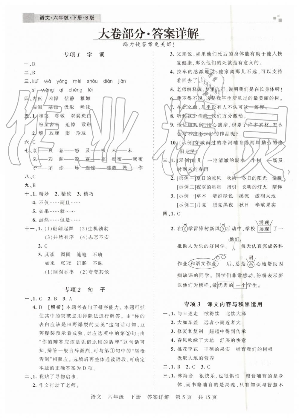 2019年王朝霞洛陽(yáng)各地期末試卷精選六年級(jí)語(yǔ)文下冊(cè)語(yǔ)文S版 第5頁(yè)