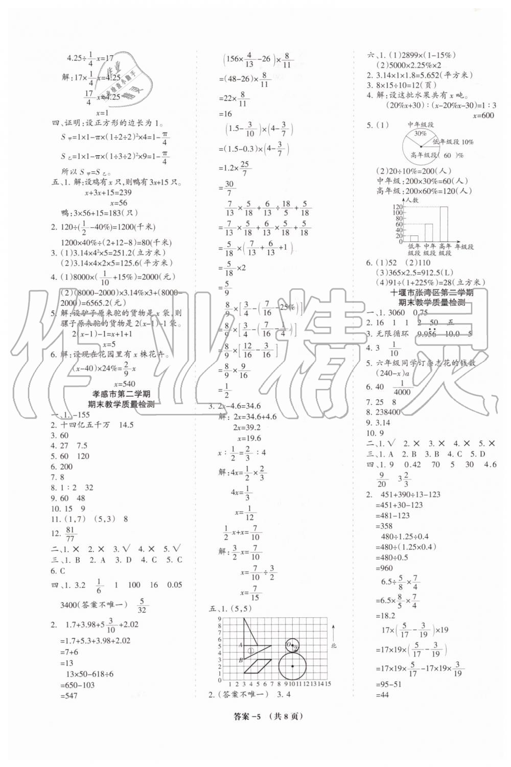 2019年小學(xué)期末總動員六年級數(shù)學(xué)下冊人教版湖北專版 第5頁