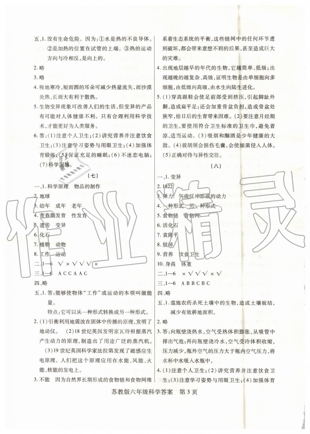 2019年正宗十三縣六年級科學(xué)下冊蘇教版 第3頁