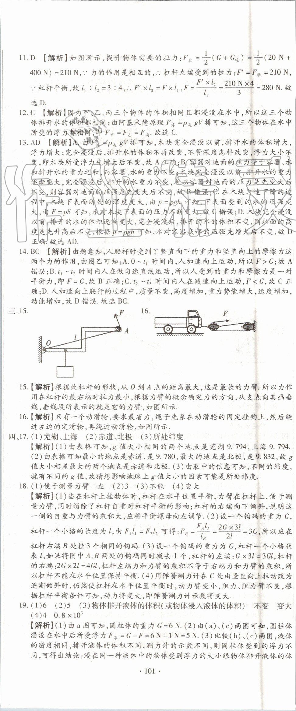 2019年全程測評試卷期末復(fù)習(xí)大沖刺八年級物理下冊 第11頁