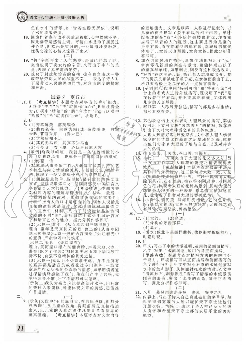 2019年王朝霞各地期末試卷精選八年級(jí)語文下冊(cè)人教版河南專版 第11頁