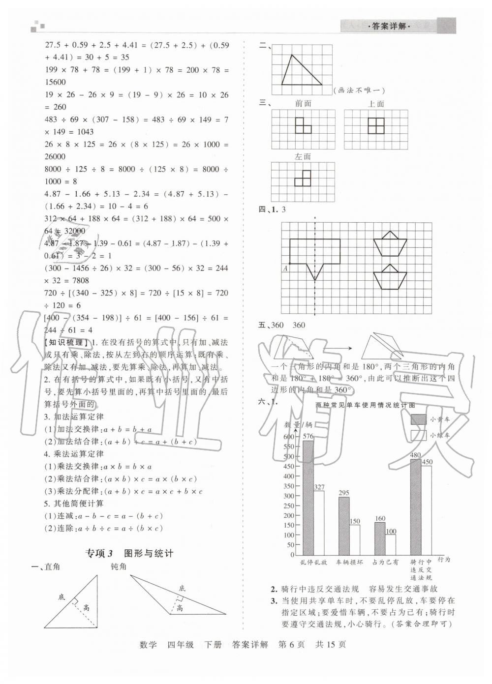 2019年王朝霞期末真題精編四年級數(shù)學下冊人教版鄭州都市版 第6頁