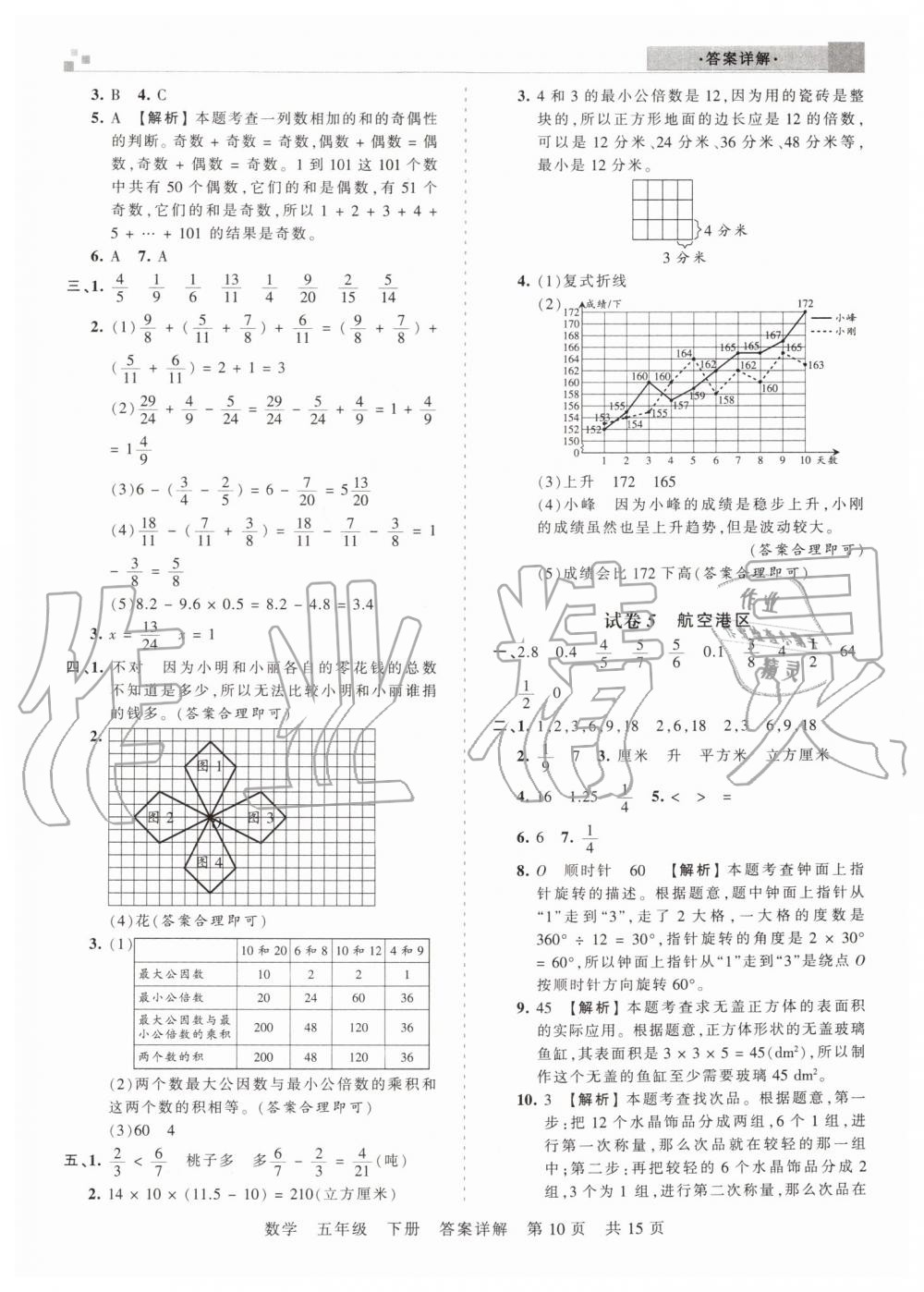 2019年王朝霞期末真題精編五年級數(shù)學下冊人教版鄭州都市版 第10頁