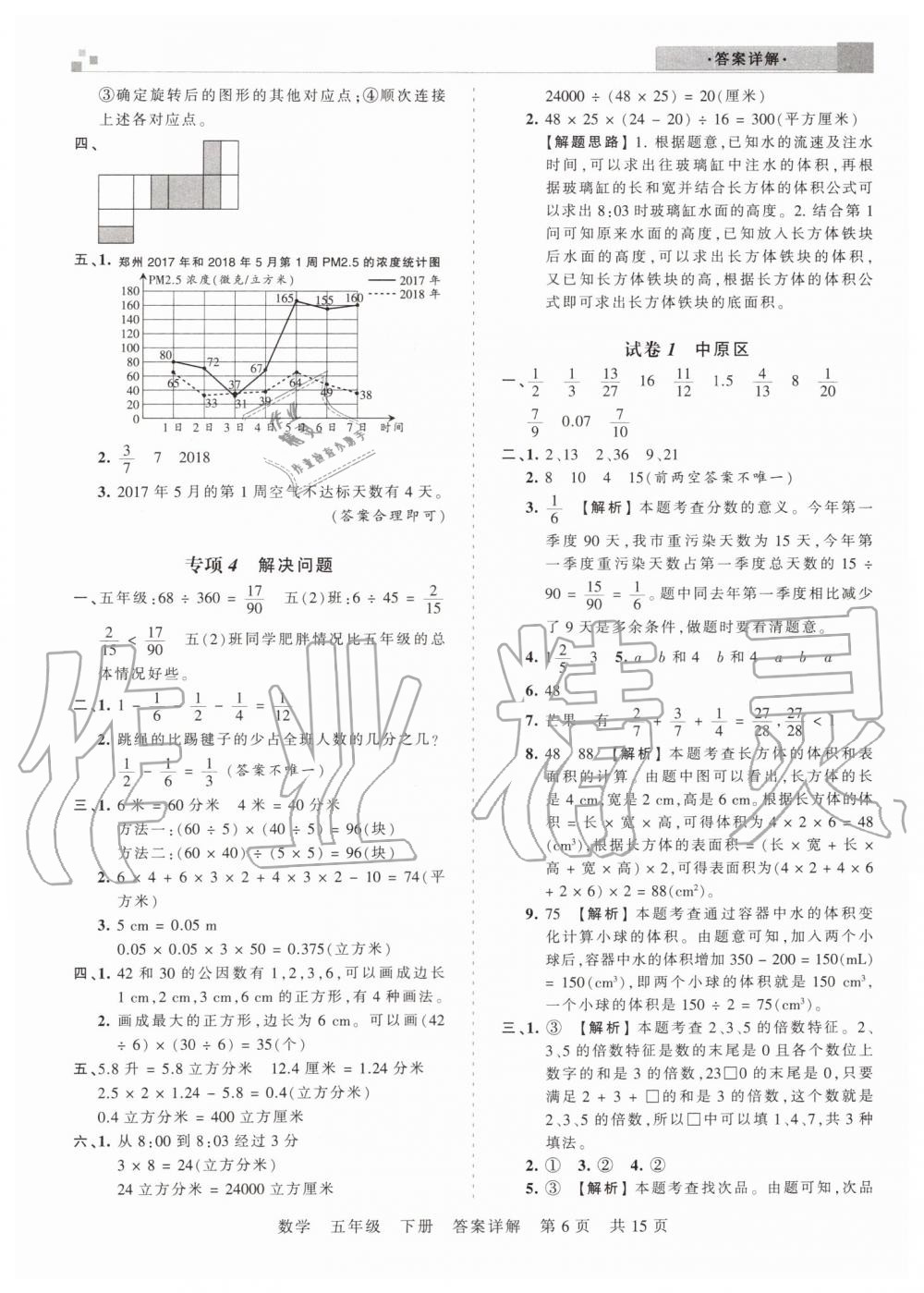 2019年王朝霞期末真题精编五年级数学下册人教版郑州都市版 第6页