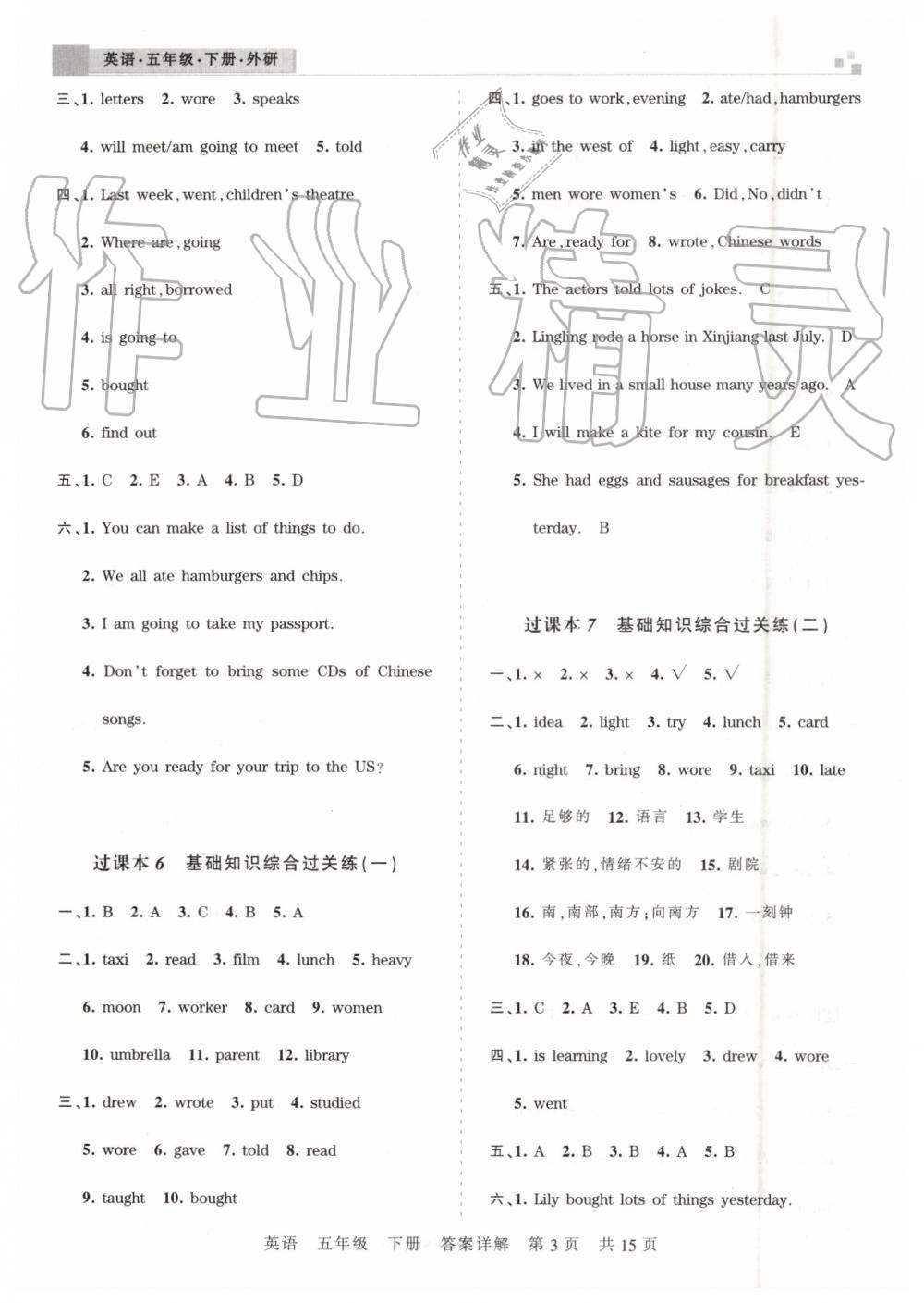 2019年王朝霞洛陽各地期末試卷精選五年級英語下冊外研版 第3頁