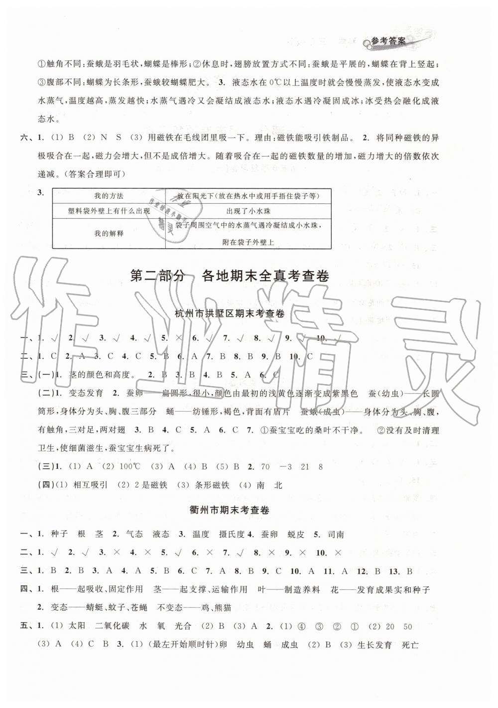 2019年各地期末名卷精选三年级科学下册教科版 第4页