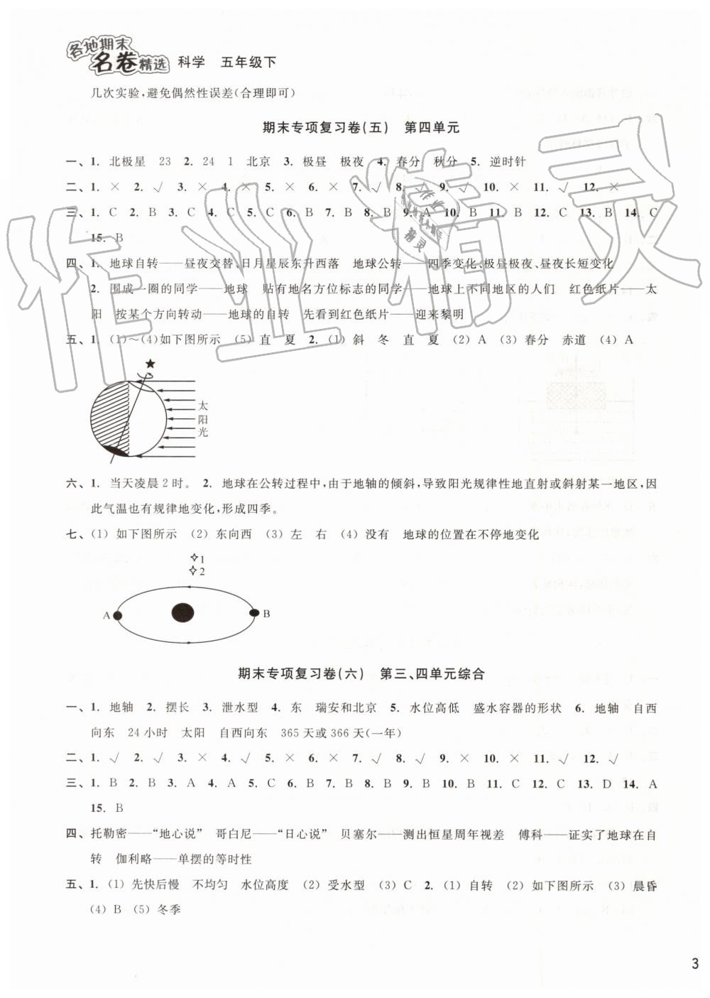 2019年各地期末名卷精選五年級(jí)科學(xué)下冊(cè)教科版 第3頁(yè)