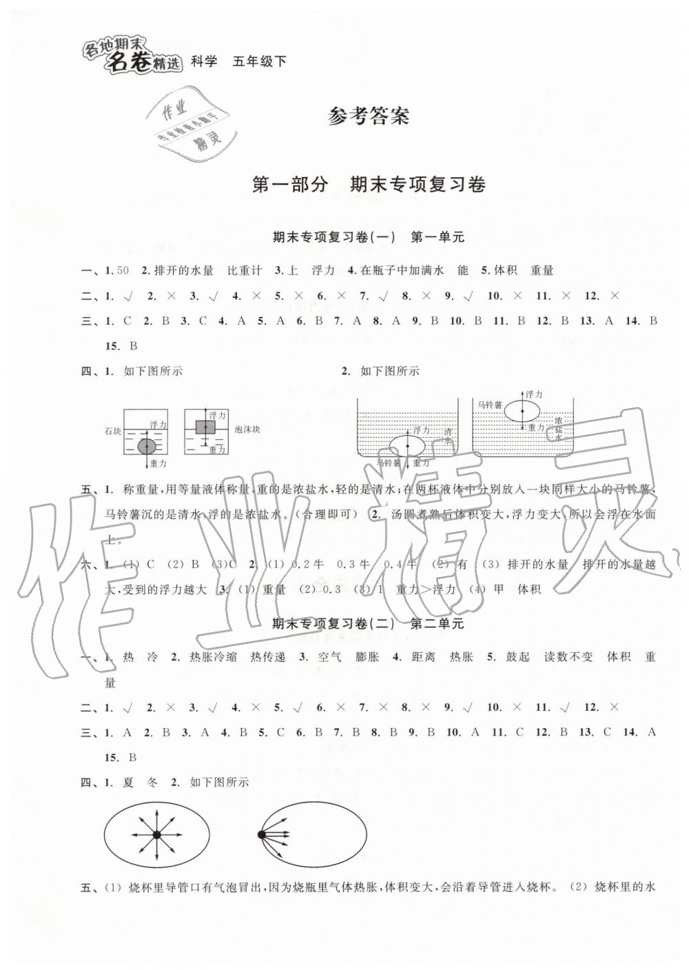 2019年各地期末名卷精選五年級(jí)科學(xué)下冊(cè)教科版 第1頁