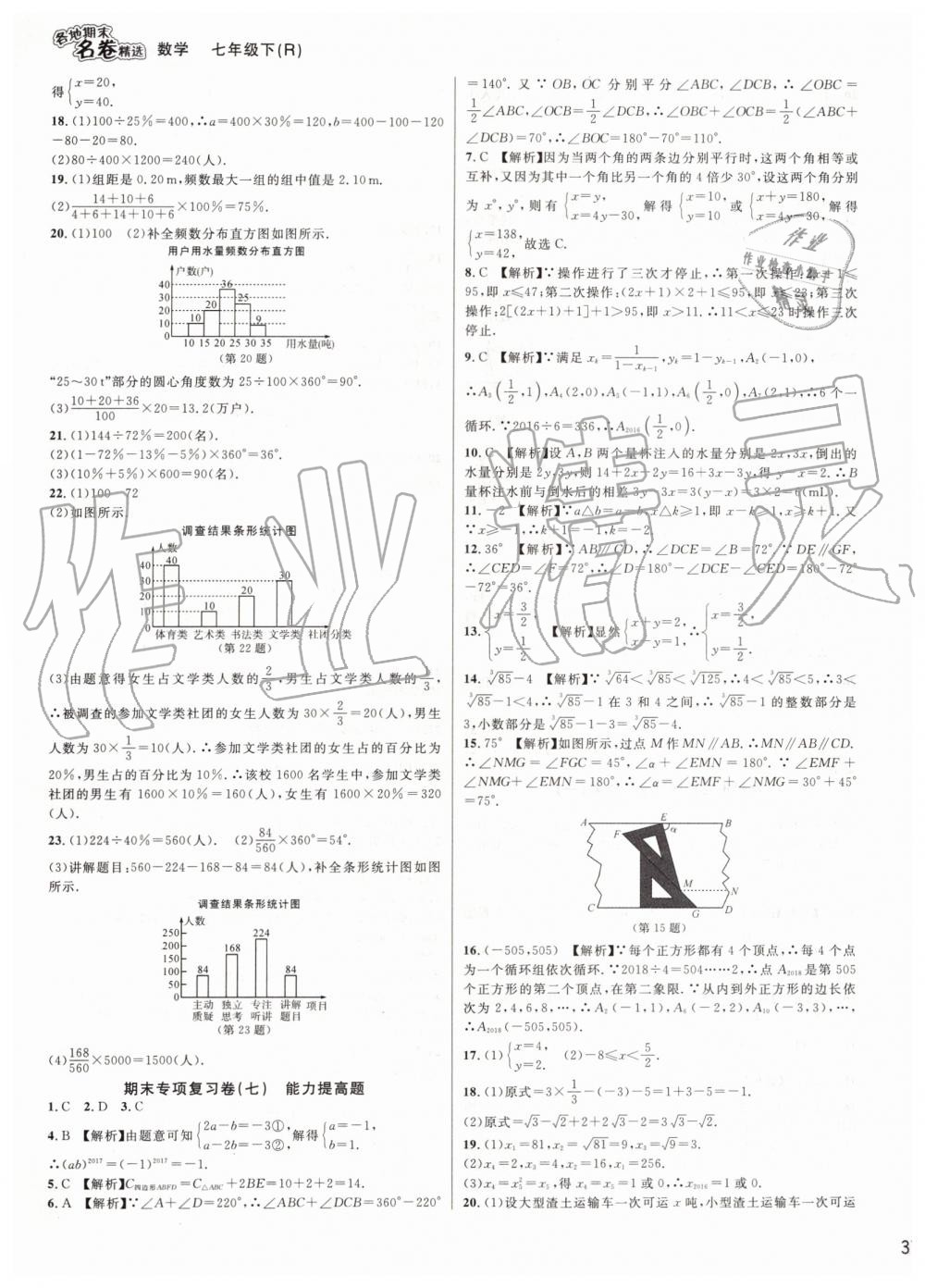 2019年各地期末名卷精选七年级数学下册人教版 第5页