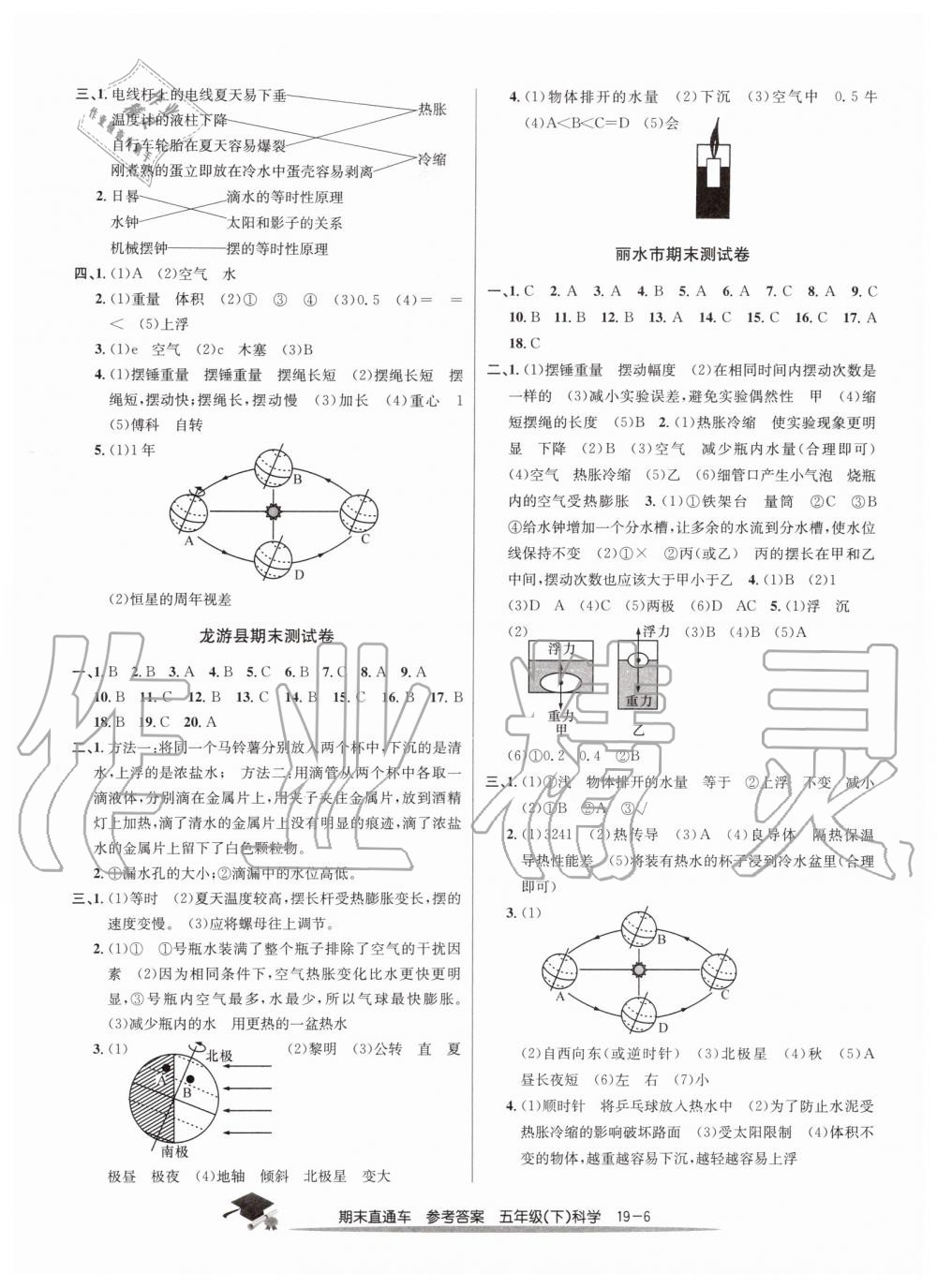 2019年期末直通车五年级科学下册教科版 第6页