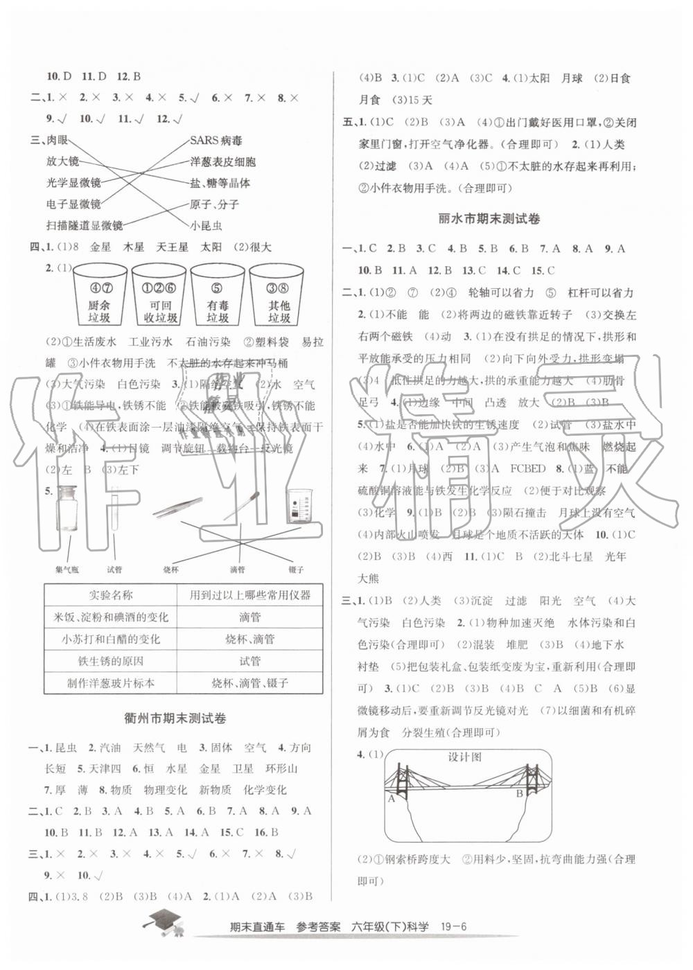 2019年期末直通車六年級科學(xué)下冊教科版 第6頁