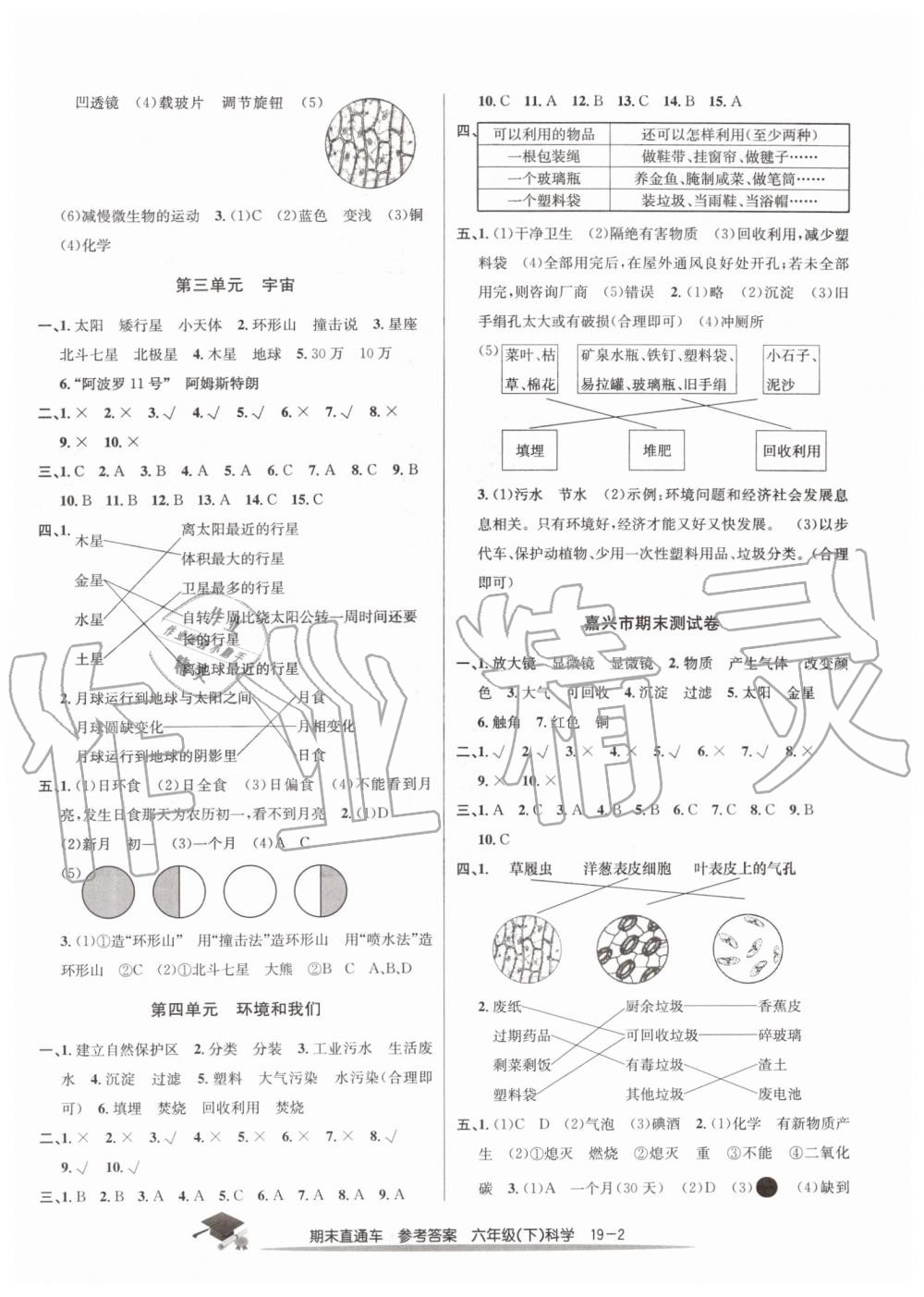 2019年期末直通車六年級(jí)科學(xué)下冊(cè)教科版 第2頁