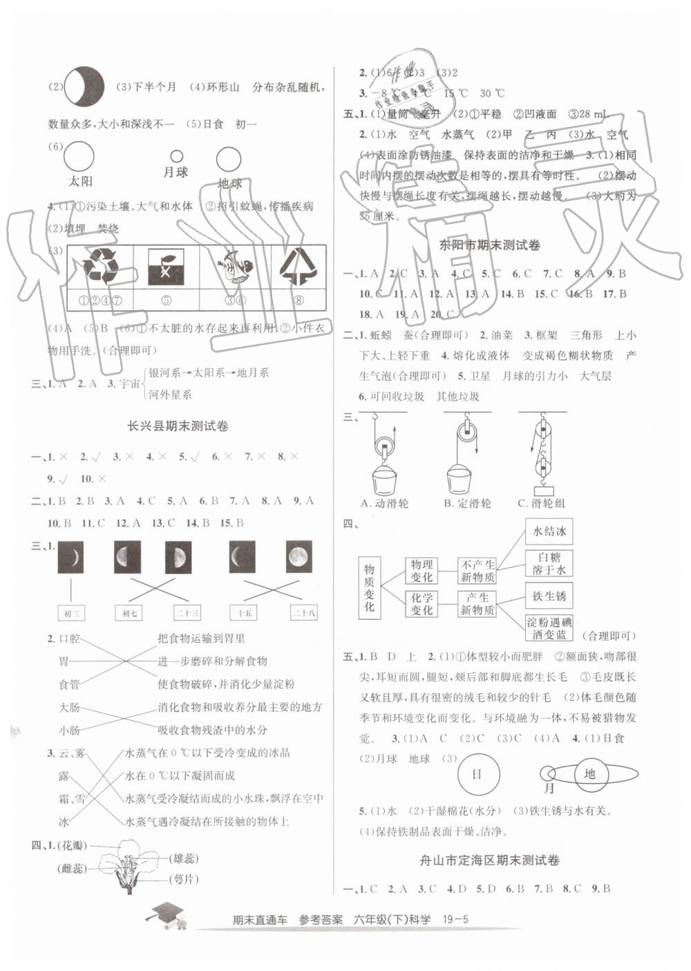 2019年期末直通車(chē)六年級(jí)科學(xué)下冊(cè)教科版 第5頁(yè)