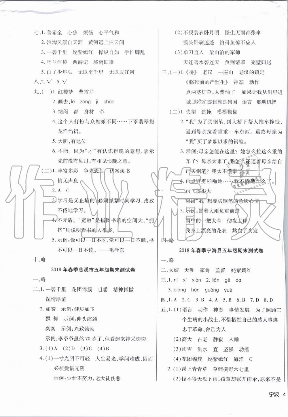 2019年金點(diǎn)子期末真題匯編精選卷五年級(jí)語(yǔ)文下冊(cè)人教版寧波專版 第7頁(yè)